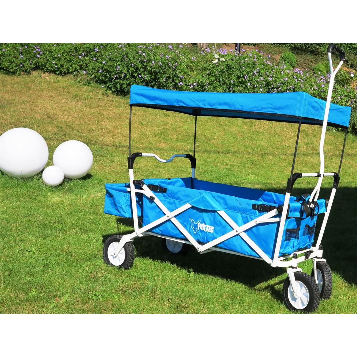 fuxtec-bollerwagen-jw-76at-t-rkis-mit-sonnendach-b-ware image 4