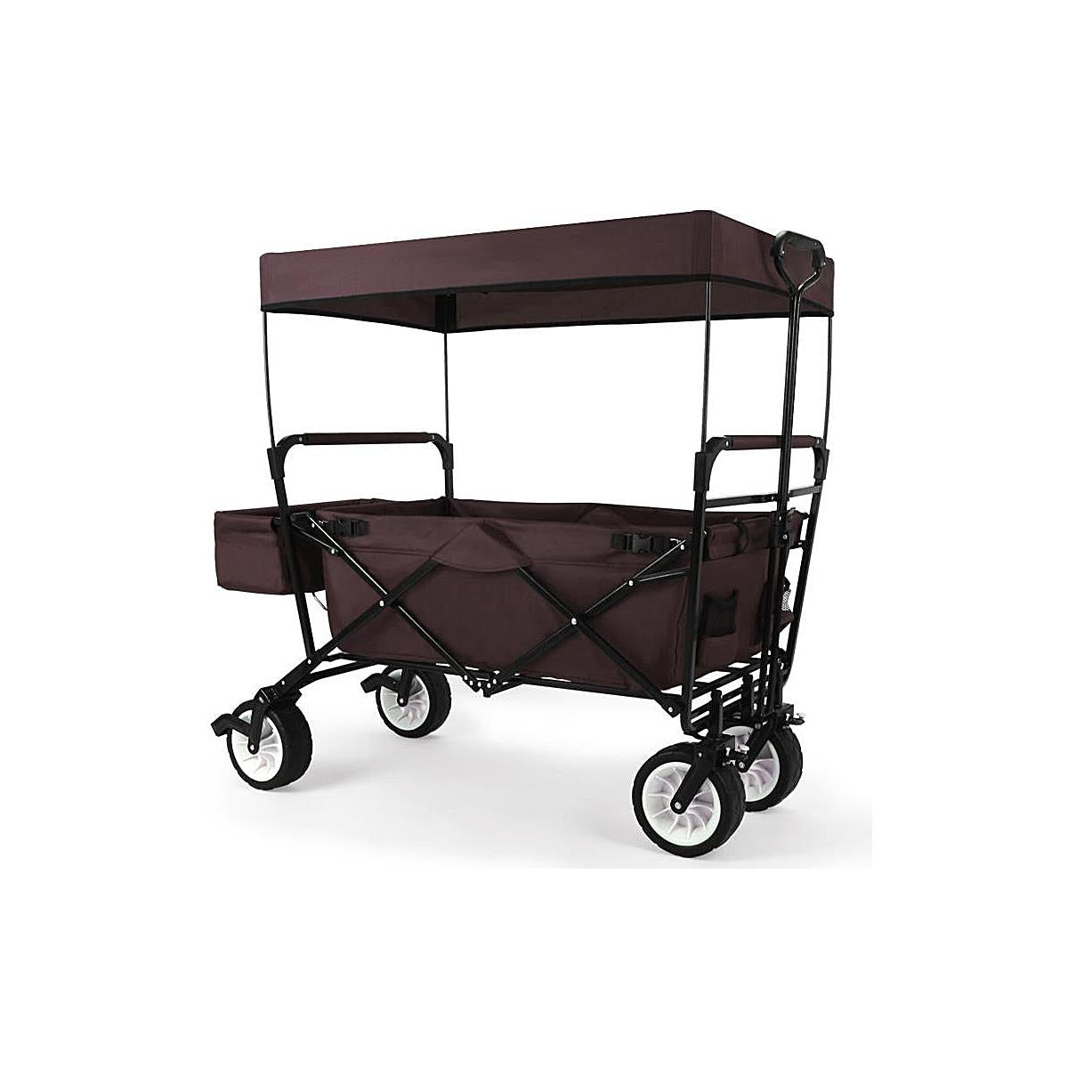 fuxtec-bollerwagen-jw-76cb-braun-faltbar-mit-sonnendach-b-ware image 1