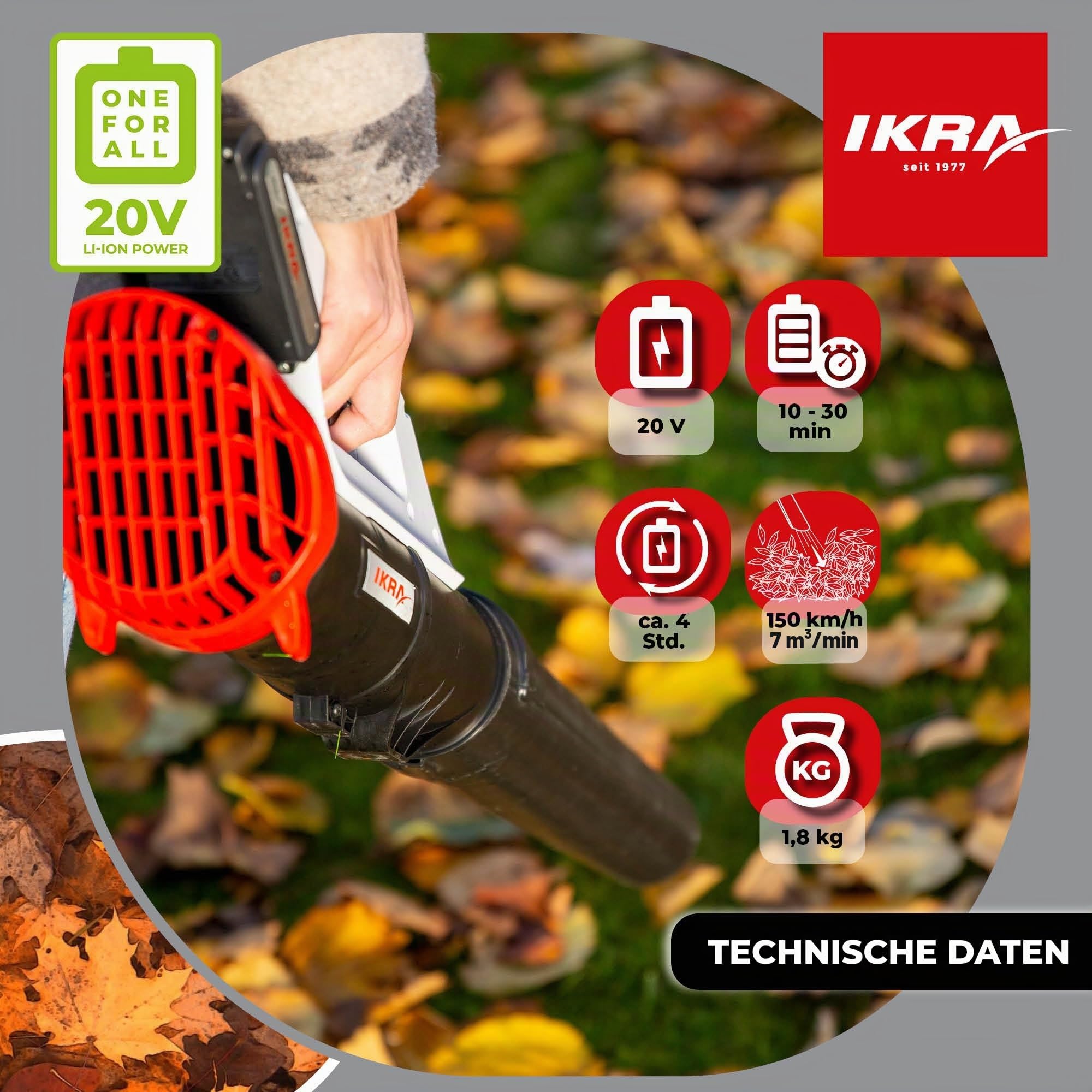 ikra-icb-20-akku-axial-laubbl-ser-150-km-h-inkl-20v-2-0ah-akku-ladeger-t image 6