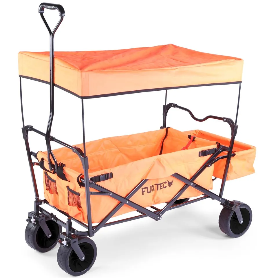 fuxtec-b-ware-bollerwagen-fx-bw100-orange-faltbar-mit-dach-bis-75-kg image 1
