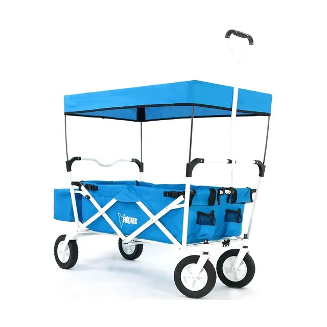fuxtec-bollerwagen-jw-76at-t-rkis-mit-sonnendach-b-ware image 1