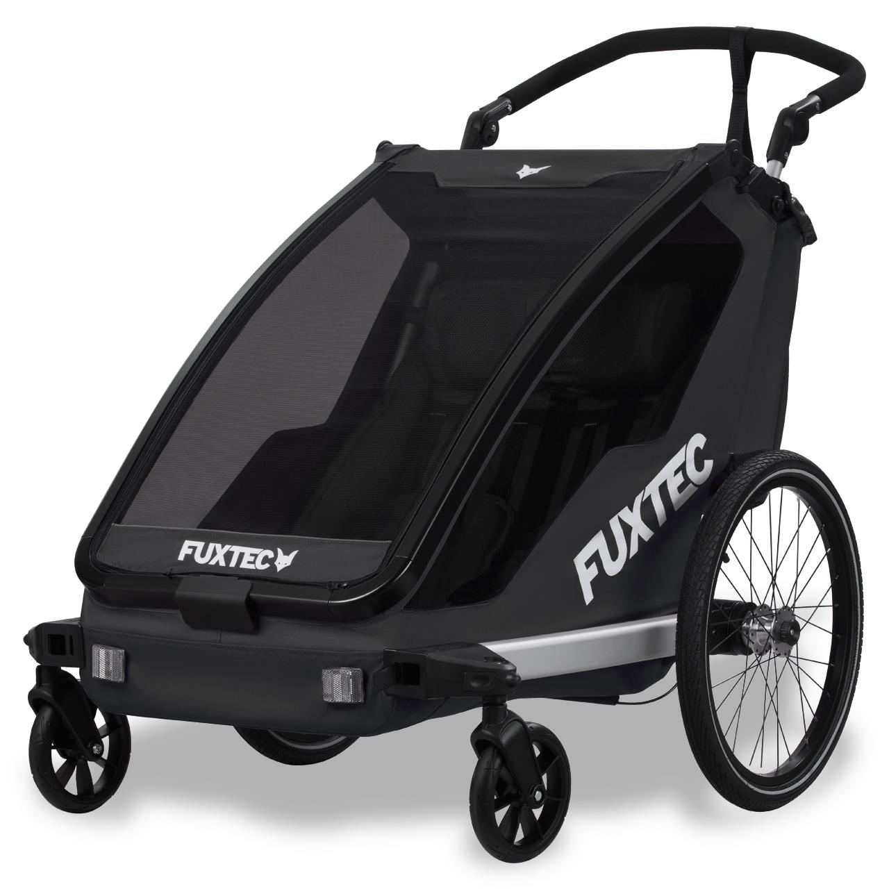 fuxtec-sportfux-fx-fa1-fahrradanh-nger-jogger-f-r-2-kinder-mit-jogger-rad-in-sch image 2