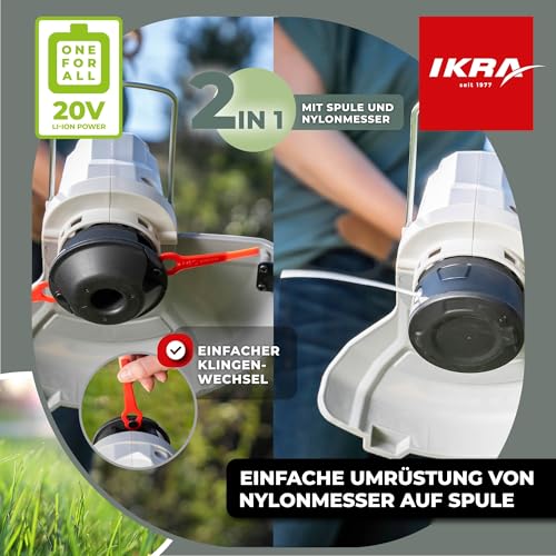 ikra-iart-2025-2in1-akku-rasentrimmer-20v-inkl-akku-ladeger-t-fadenspule-20-nylo image 8