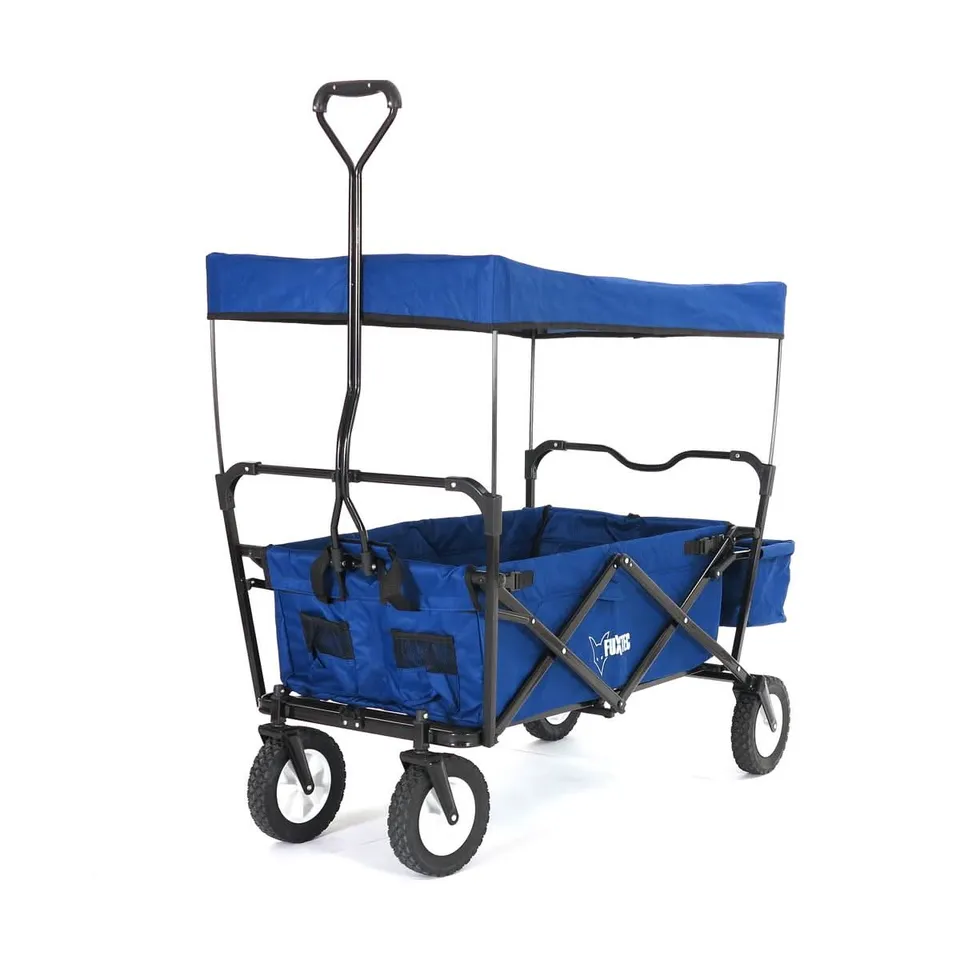 fuxtec-bollerwagen-jw-76an-navy-blau-mit-sonnendach-b-ware image 1
