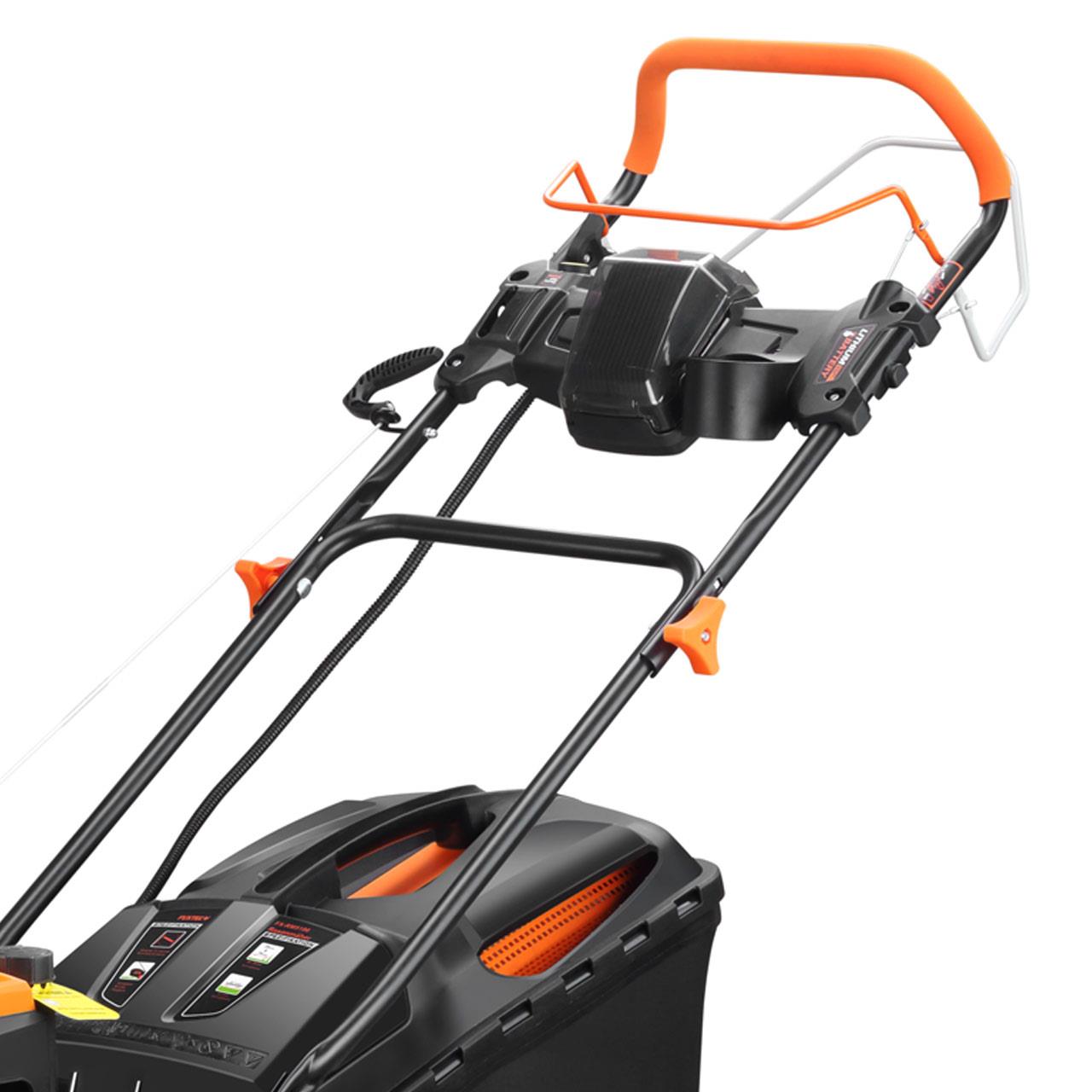 fuxtec-fx-rm5196es-benzin-rasenm-her-mit-e-start-und-zipgo-b-ware image 7