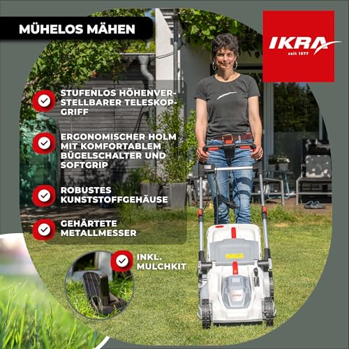 ikra-ierm-2043-t-elektro-rasenm-her-2000-w-43-cm-schnittbreite-mit-mulchkit-und- image 8