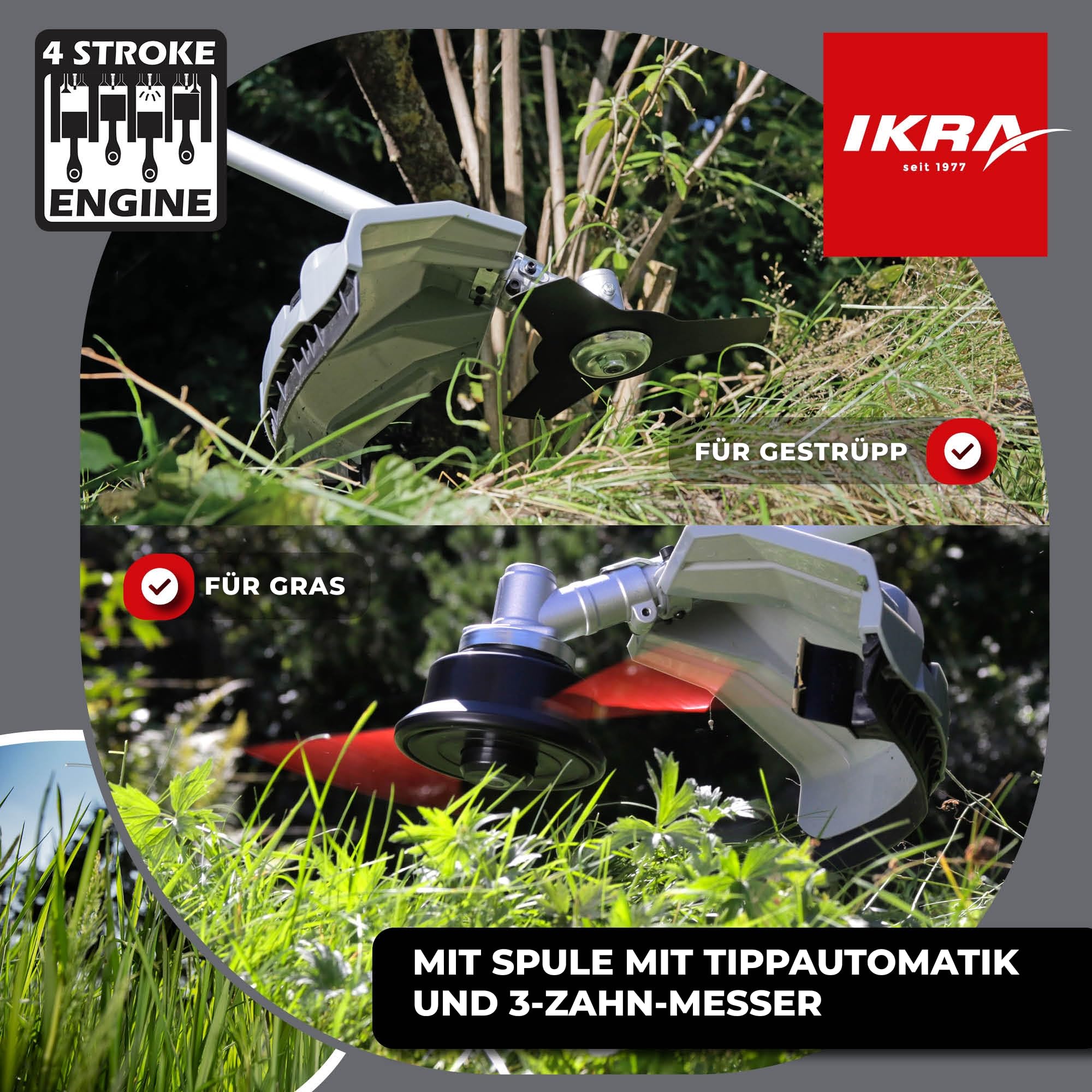 ikra-ibf-31-4-benzin-freischneider-mit-4-takt-motor-31-cm-inkl-fadenspule-3-zahn image 2