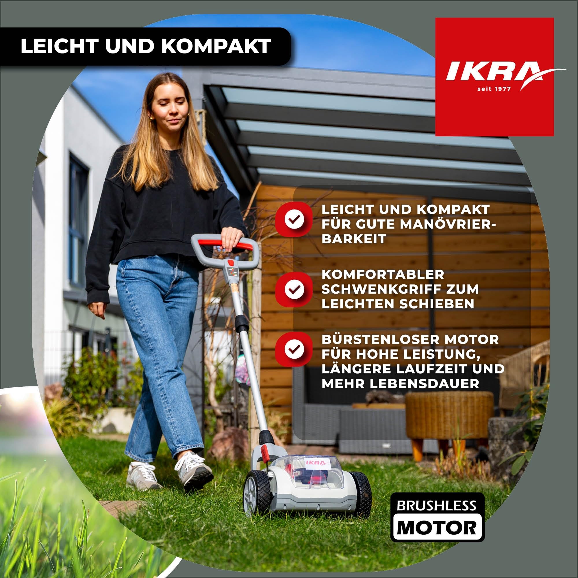 ikra-ichm-20-akku-einhandm-her-20-v-f-r-kleine-rasenfl-chen-bis-50-m-inkl-akku-l image 2
