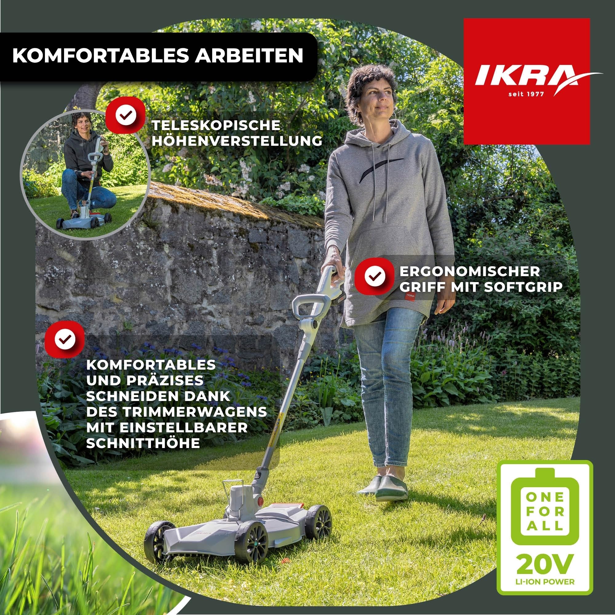 ikra-2in1-akku-rasentrimmer-iart-2030-f-20-v-30-cm-mit-m-heraufsatz image 4