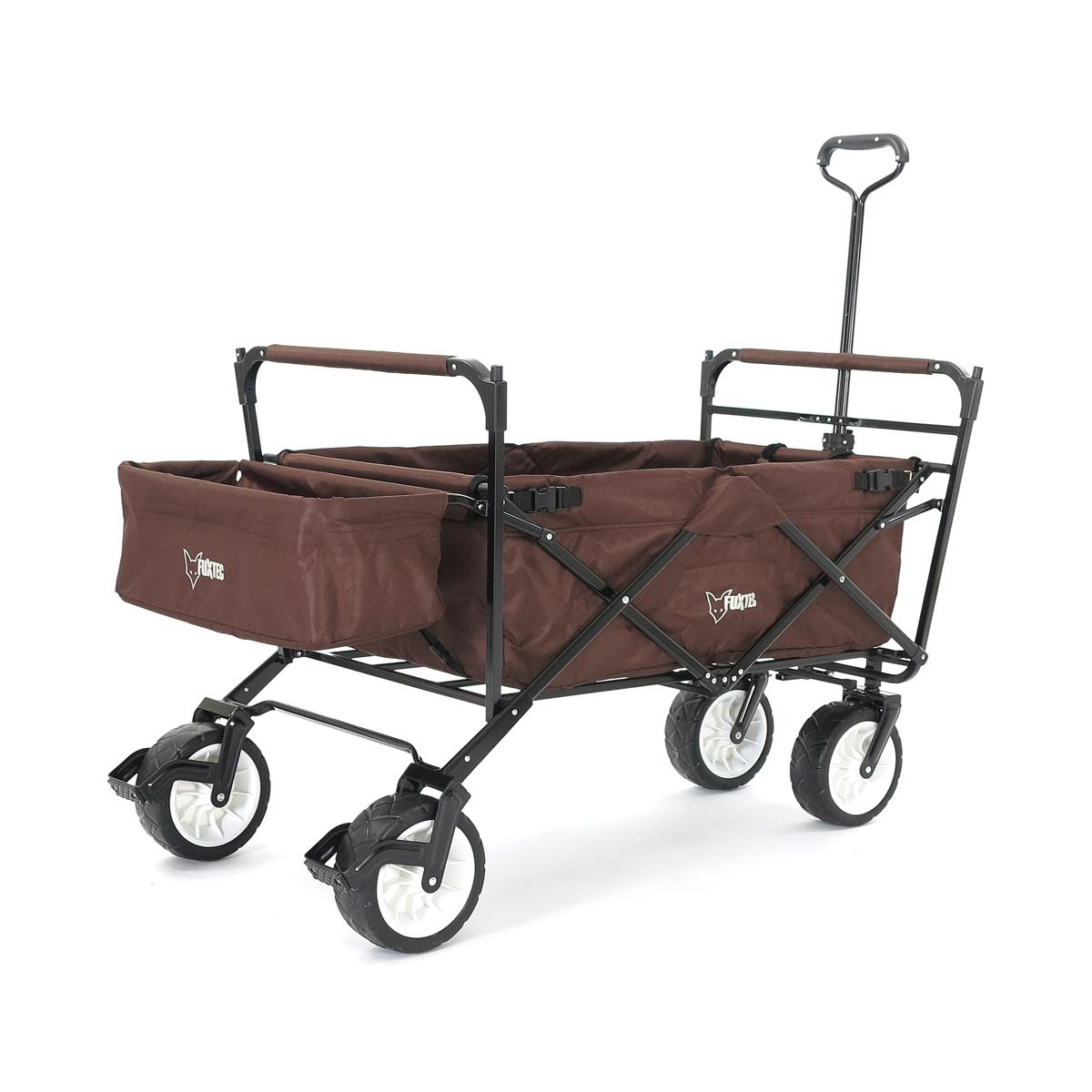 fuxtec-bollerwagen-jw-76cb-braun-faltbar-mit-sonnendach-b-ware image 4