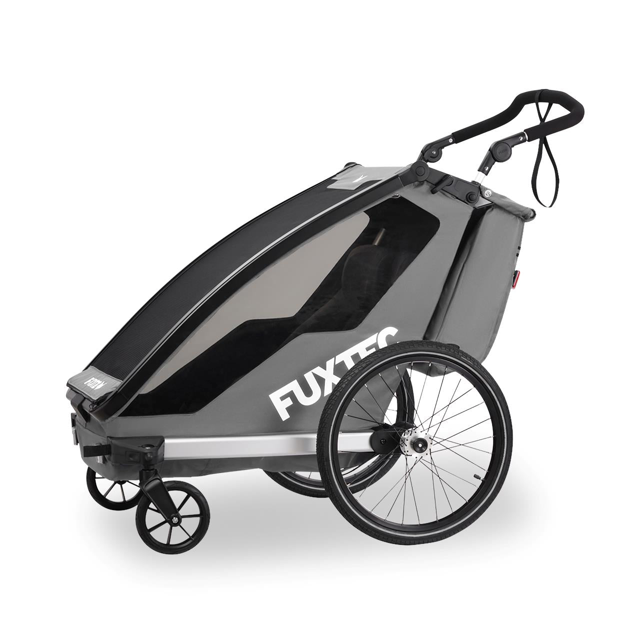 fuxtec-fahrradanh-nger-jogger-sportfux-fx-fa1-set-grau-mit-jogger-rad image 2