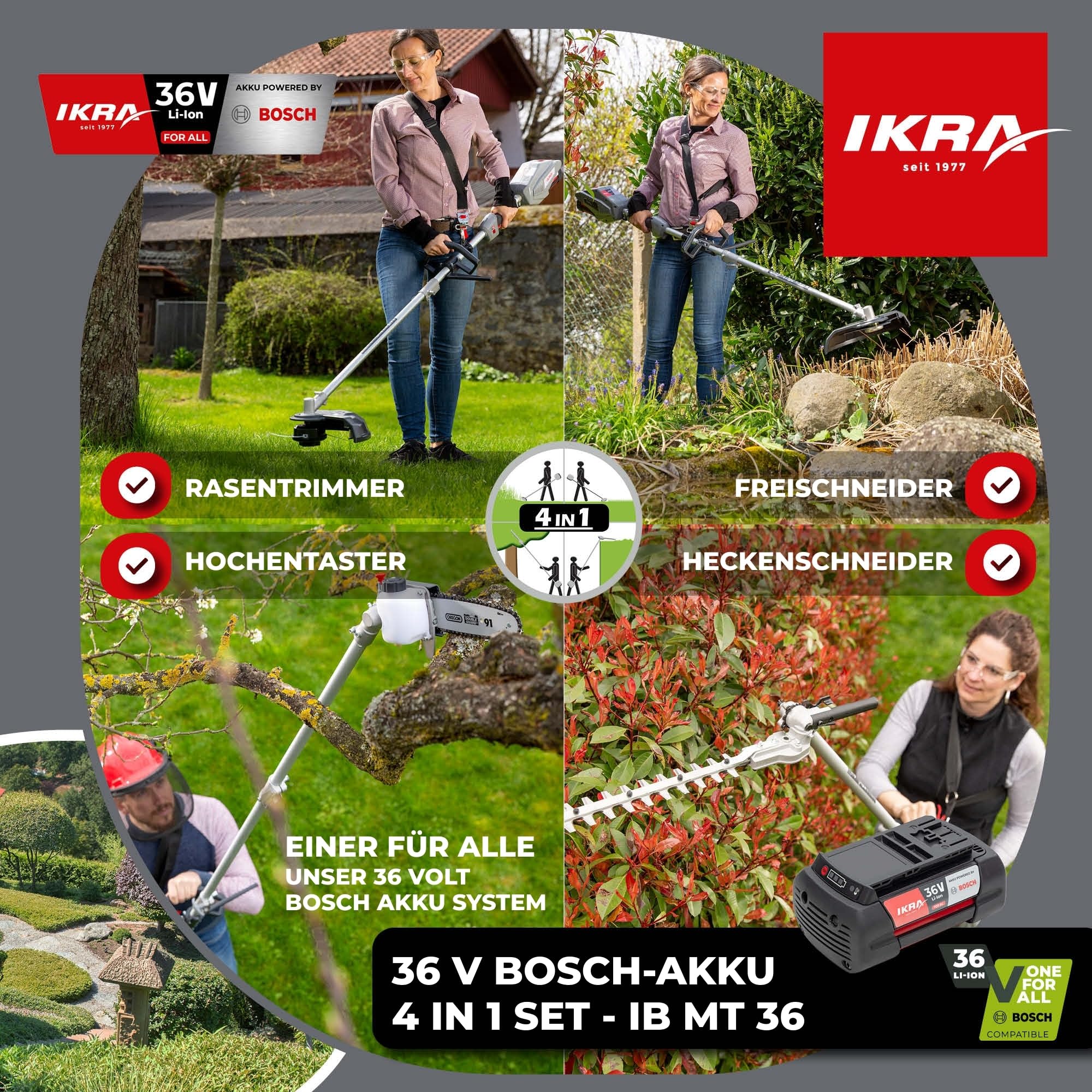 ikra-ib-mt-36-4in1-akku-multitool-mit-rasentrimmer-freischneider-heckenschere-un image 2