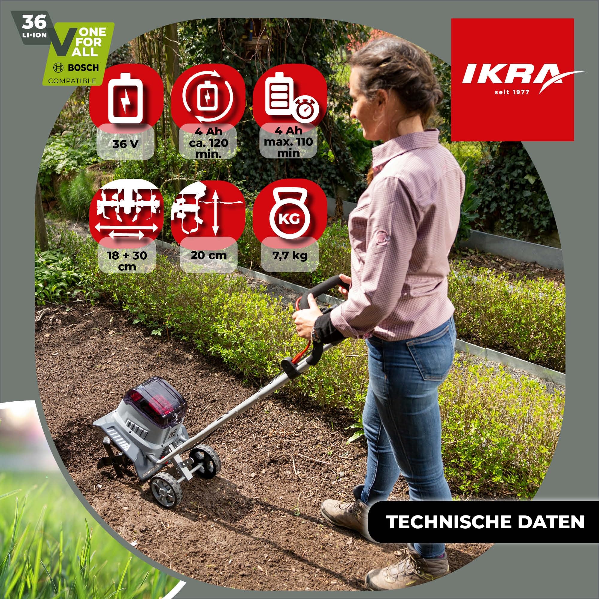 ikra-ib-tc-36-akku-bodenhacke-motorhacke-ohne-akku-18-30-cm image 7