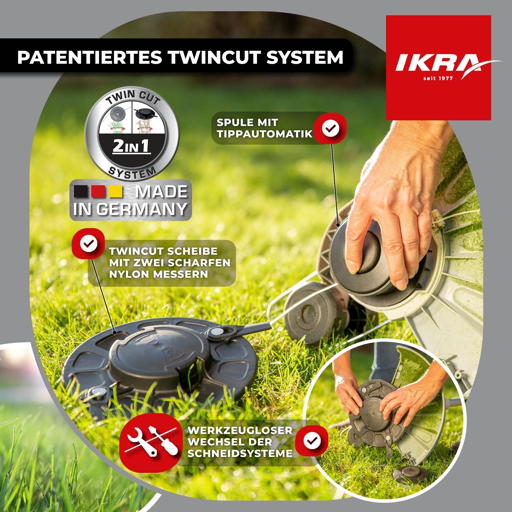 ikra-2in1-elektro-rasentrimmer-igt-650-d-tc-650w-30-cm-mit-fadenspule-und-twincu image 3