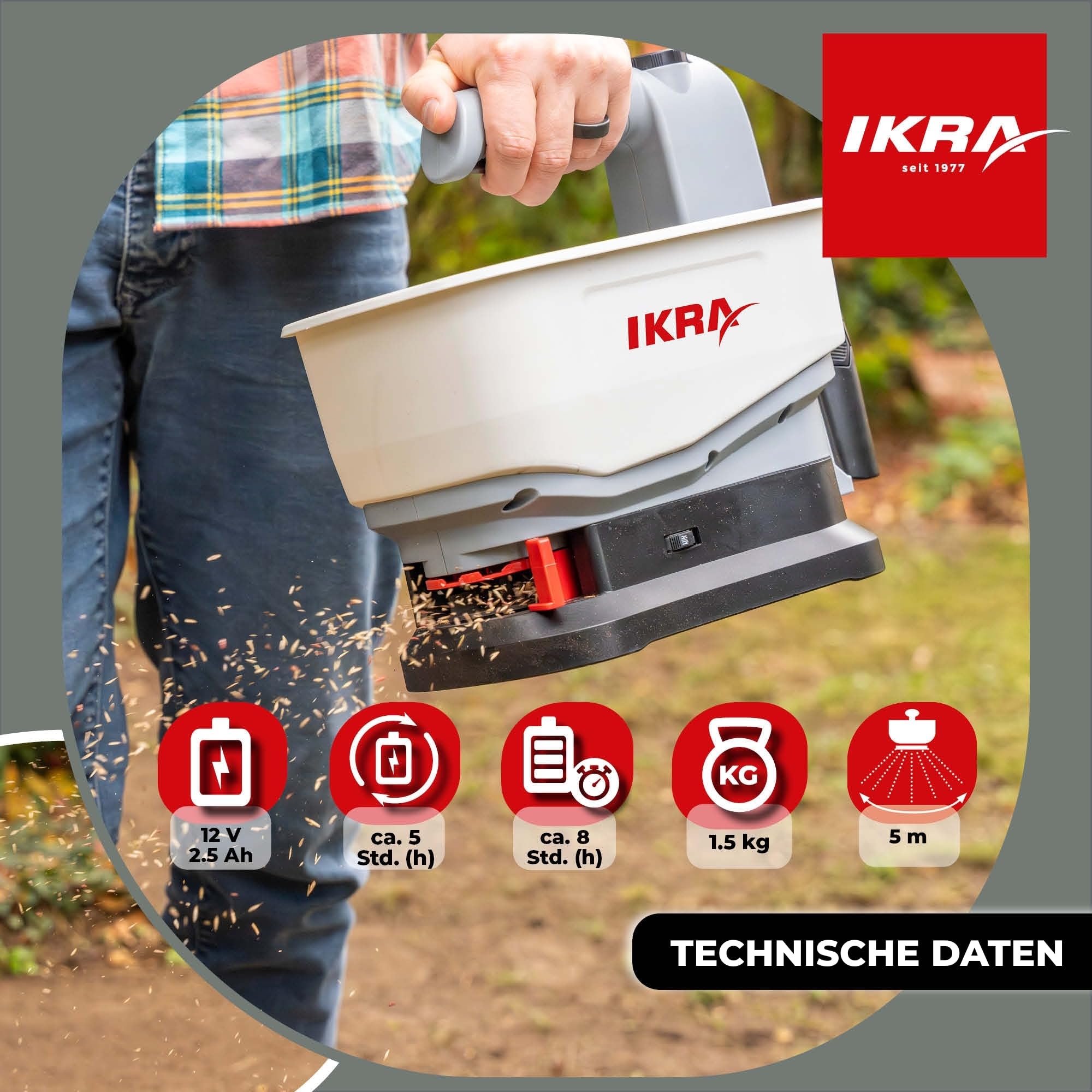 ikra-universal-streuer-iast-12-akku-handstreuer-streubreite-bis-5-m-inkl-akku-la image 5