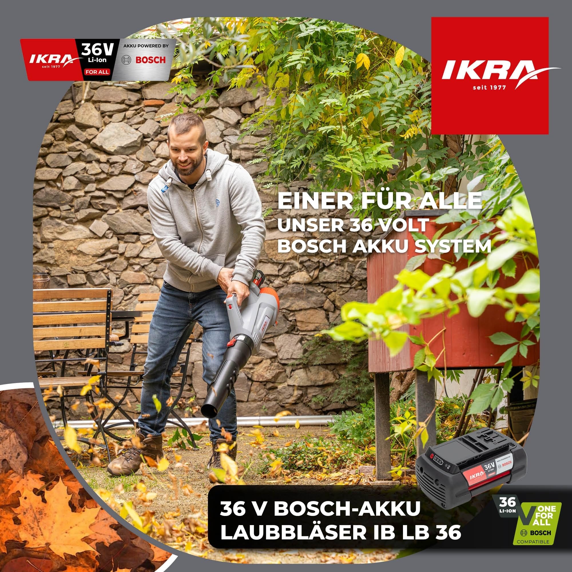 ikra-laubbl-ser-ib-lb-36-turbo-schalter-ohne-36v-akku-ladeger-t-kompatibel-mit-b image 2