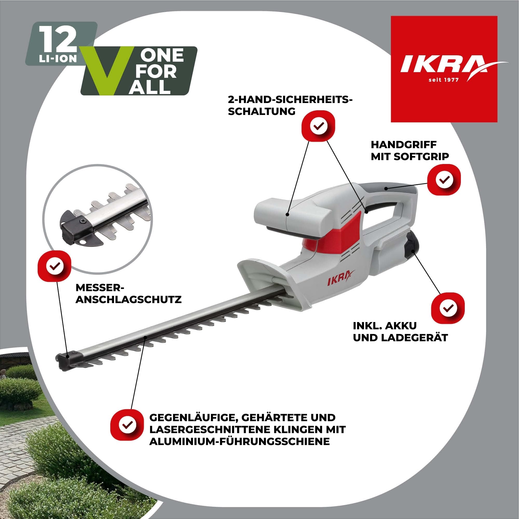 ikra-iahs-1240-akku-heckenschere-12-v-inkl-akku-ladeger-t-brille image 6