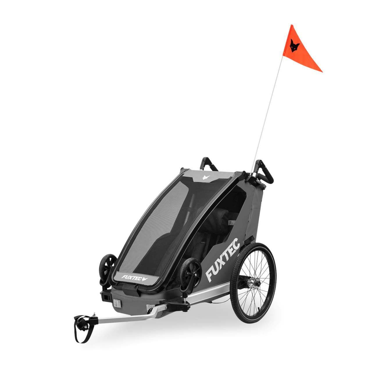 fuxtec-fx-fa1s-fahrradanh-nger-grau-einsitzer-mit-joggerrad image 3