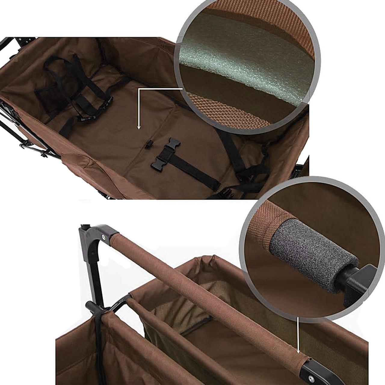 fuxtec-bollerwagen-jw-76cbr-braun-mit-sonnendach-b-ware-faltbar image 4