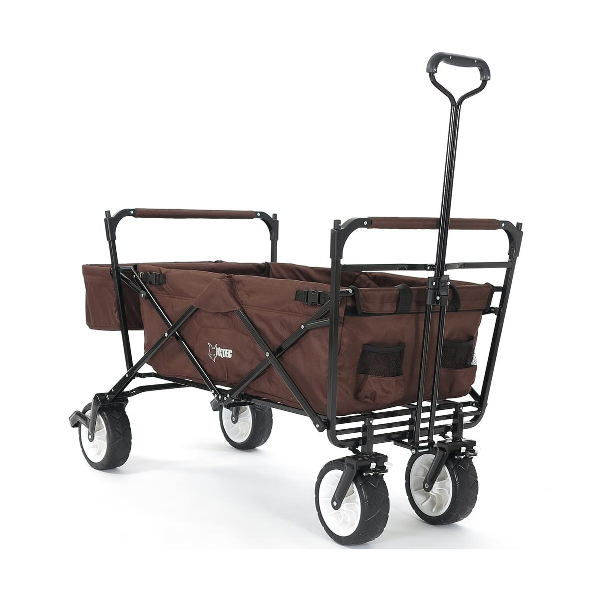 fuxtec-bollerwagen-jw-76cb-braun-faltbar-mit-sonnendach-b-ware image 2