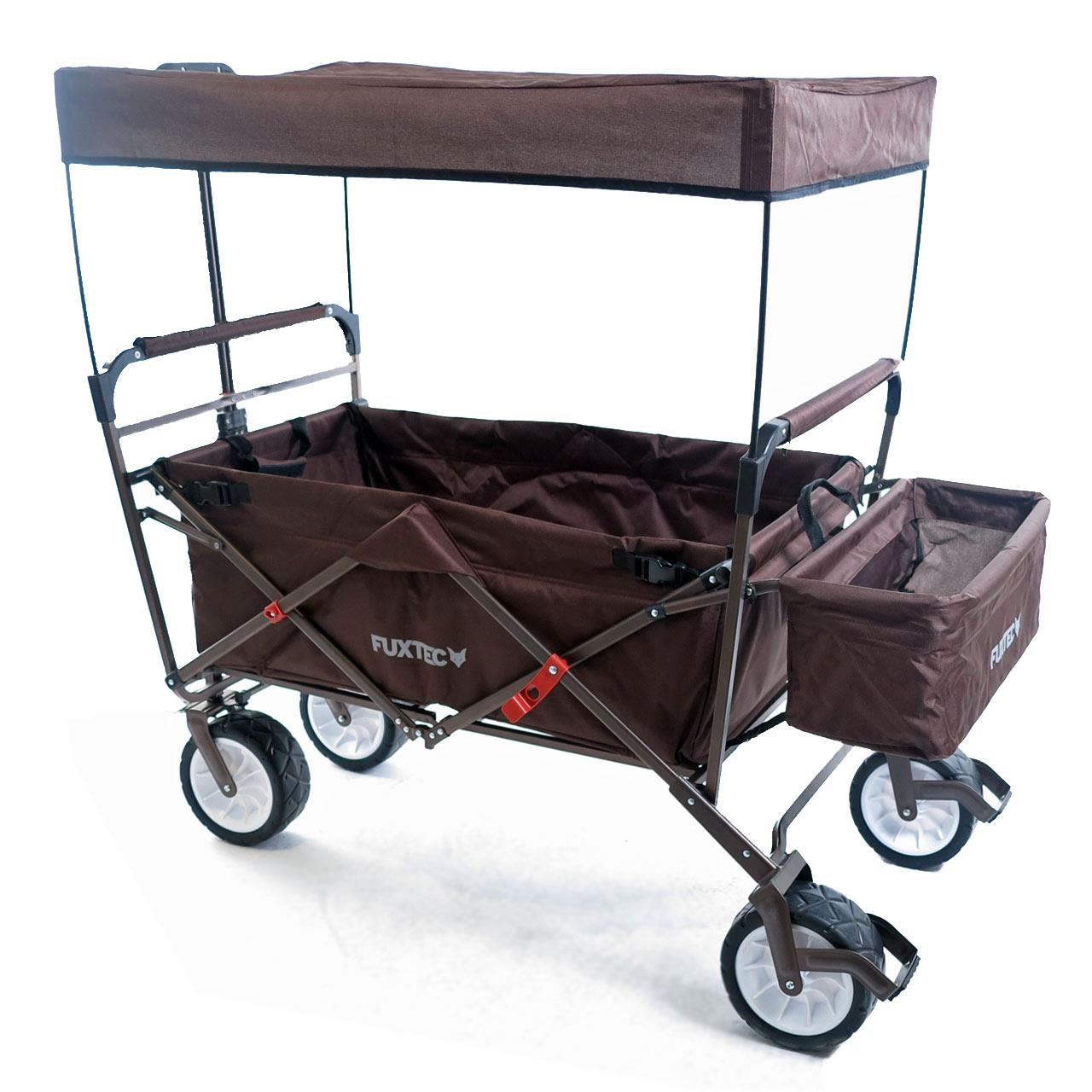 fuxtec-bollerwagen-jw-76cbr-braun-mit-sonnendach-b-ware-faltbar image 6