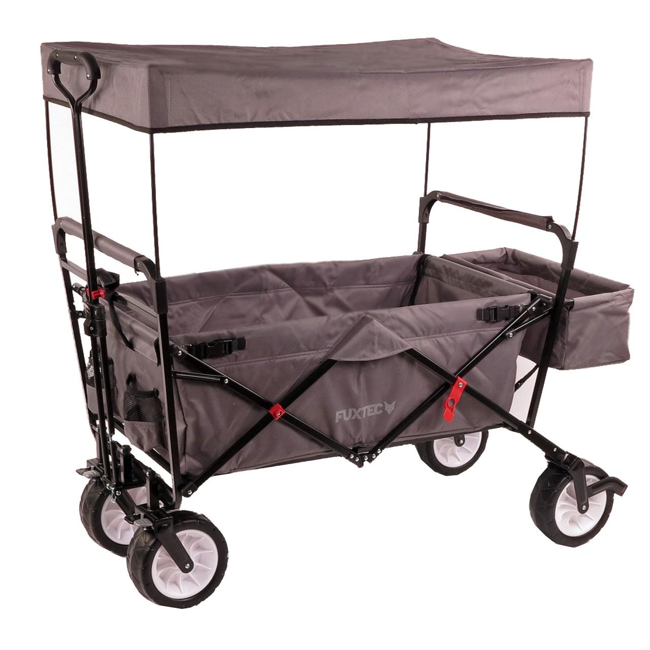fuxtec-bollerwagen-jw-76cg-grau-mit-sonnendach-b-ware-faltbar image 1