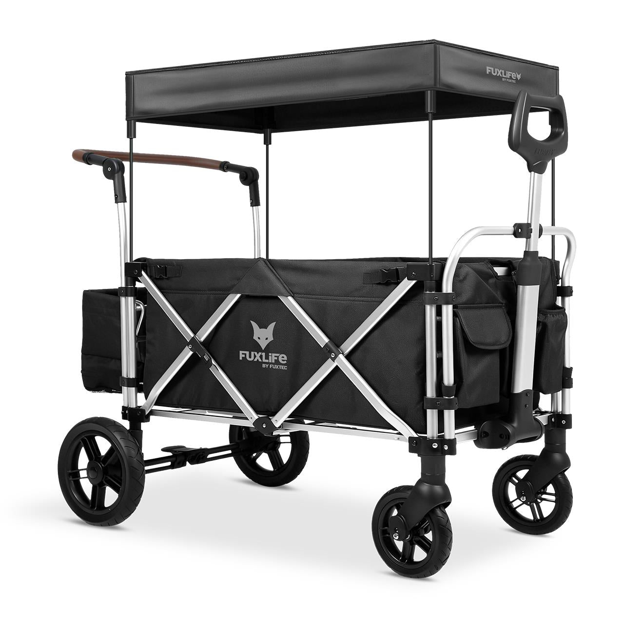 fuxlife-b-ware-premium-bollerwagen-fx-ctl900-f-r-2-kinder-mit-sonnendach-upf-50 image 3