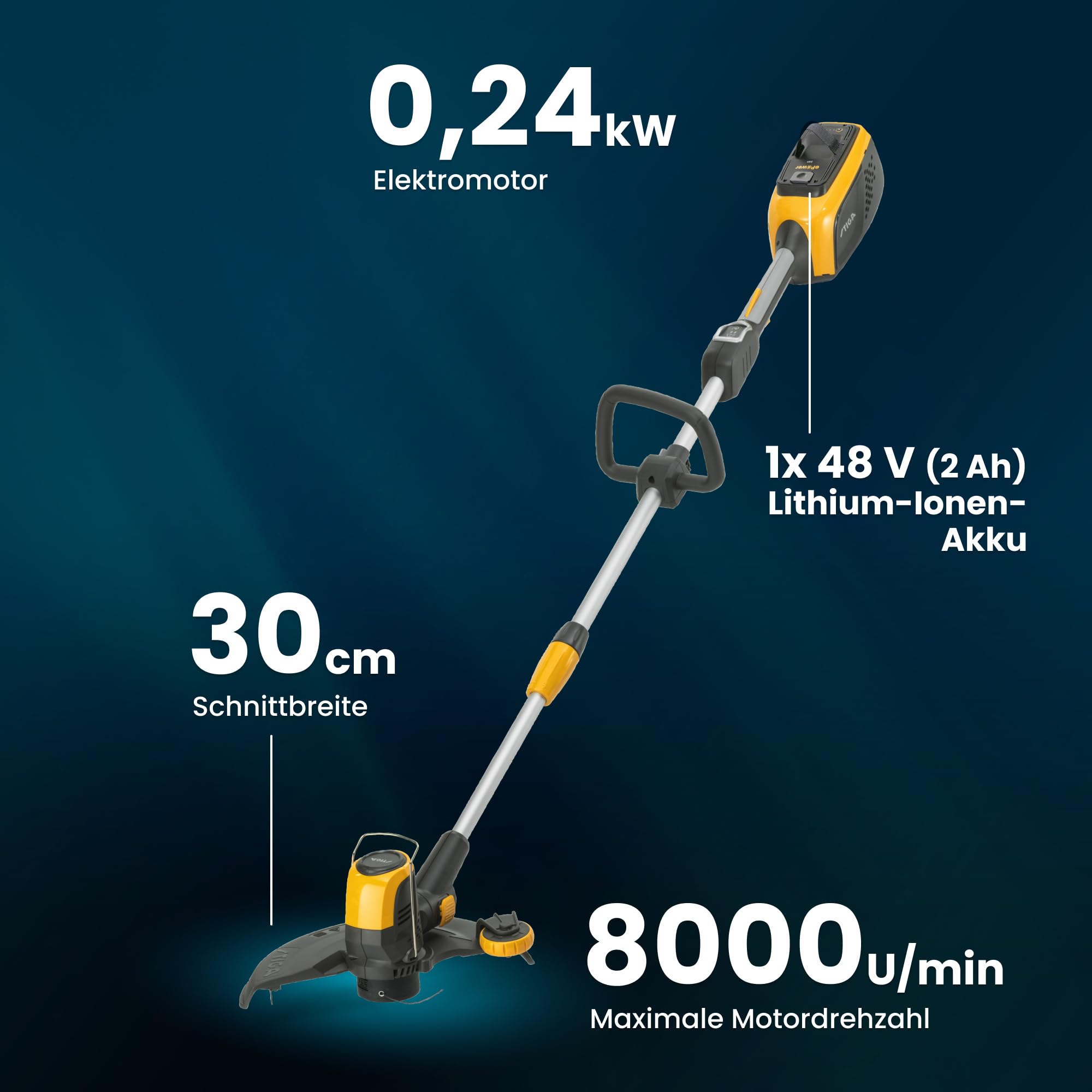 stiga-gt-500e-kit-akku-rasentrimmer-48-v-2-ah-30-cm-schnittbreite image 6