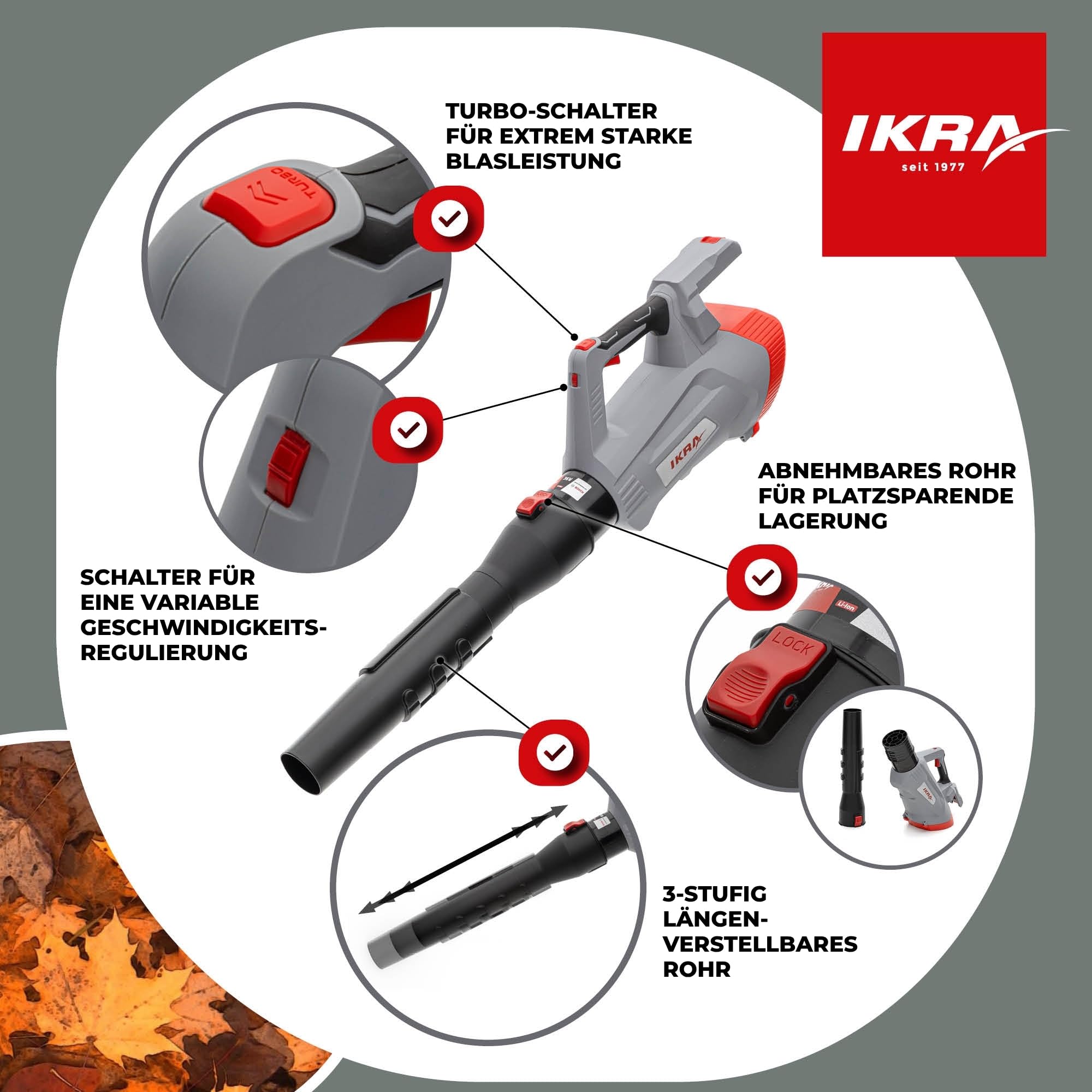 ikra-laubbl-ser-ib-lb-36-turbo-schalter-ohne-36v-akku-ladeger-t-kompatibel-mit-b image 3