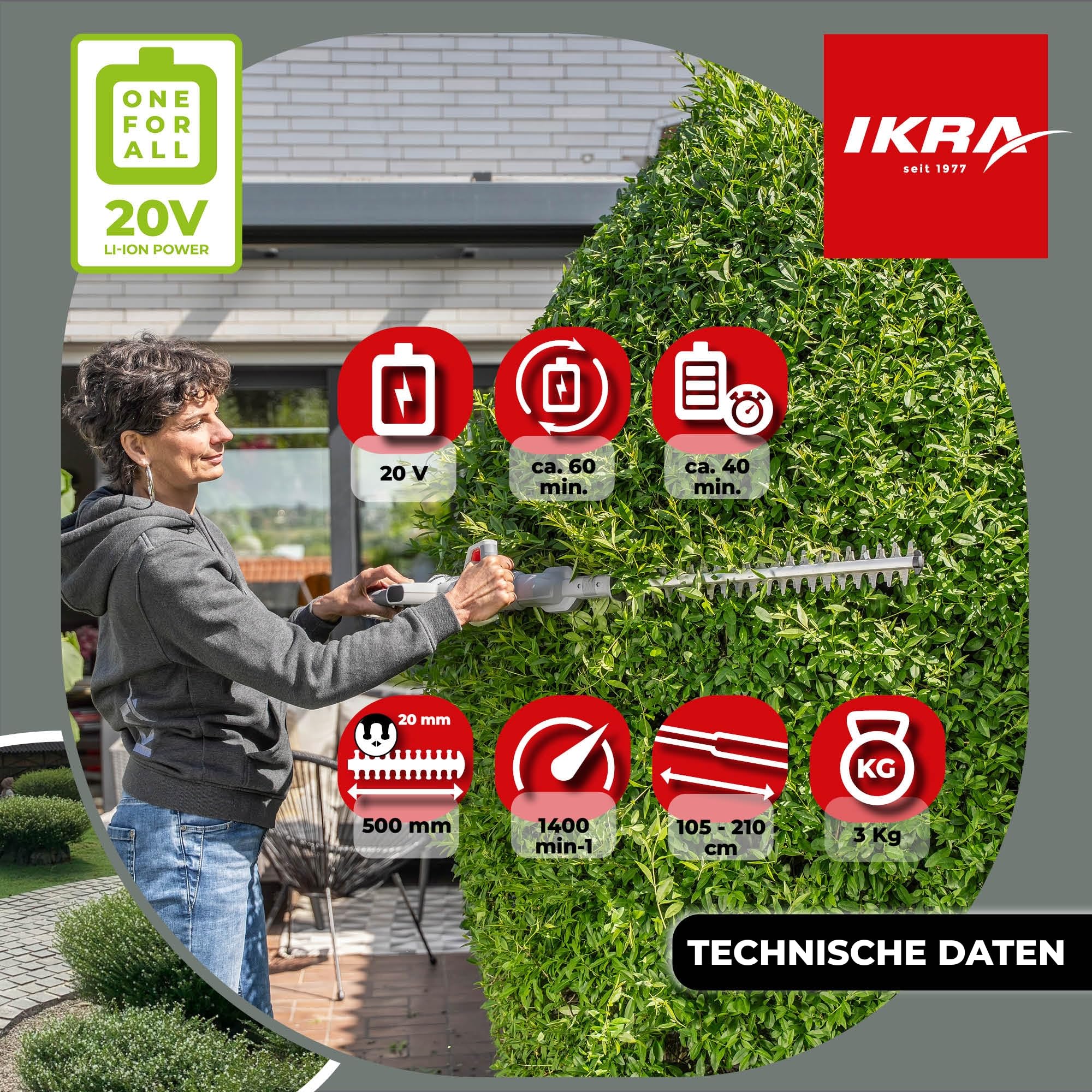 ikra-icph-2050-2in1-teleskop-heckenschere-20v-mit-2-akkus-und-schnelllader image 7