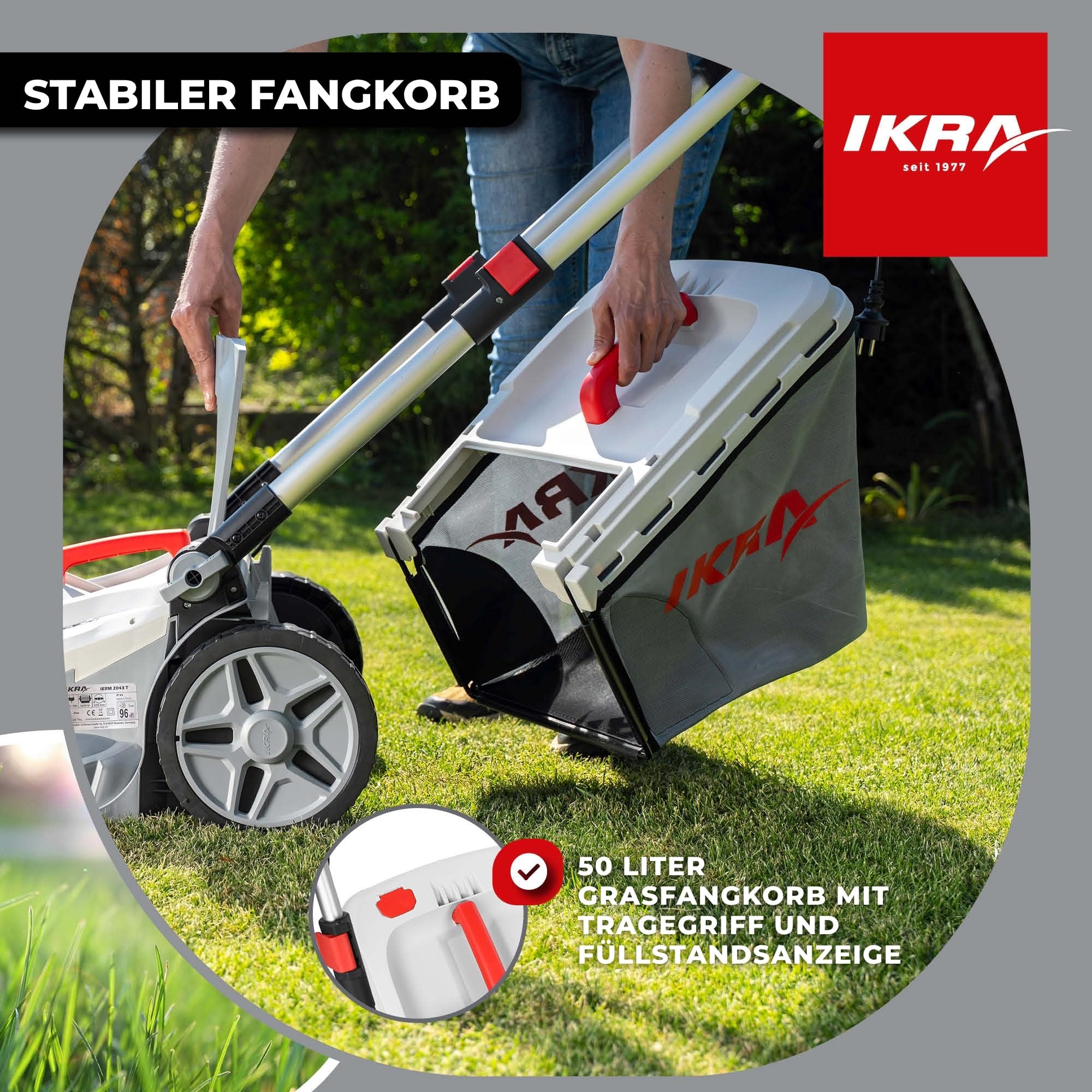 ikra-ierm-2043-t-elektro-rasenm-her-2000-w-43-cm-schnittbreite-mit-mulchkit-und- image 5