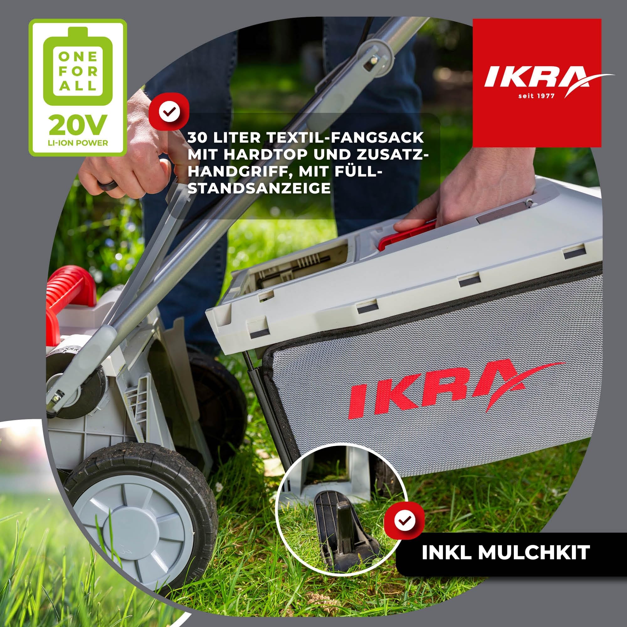 ikra-icm-2033-akku-rasenm-her-33-cm-20v-inkl-2-akkus image 2