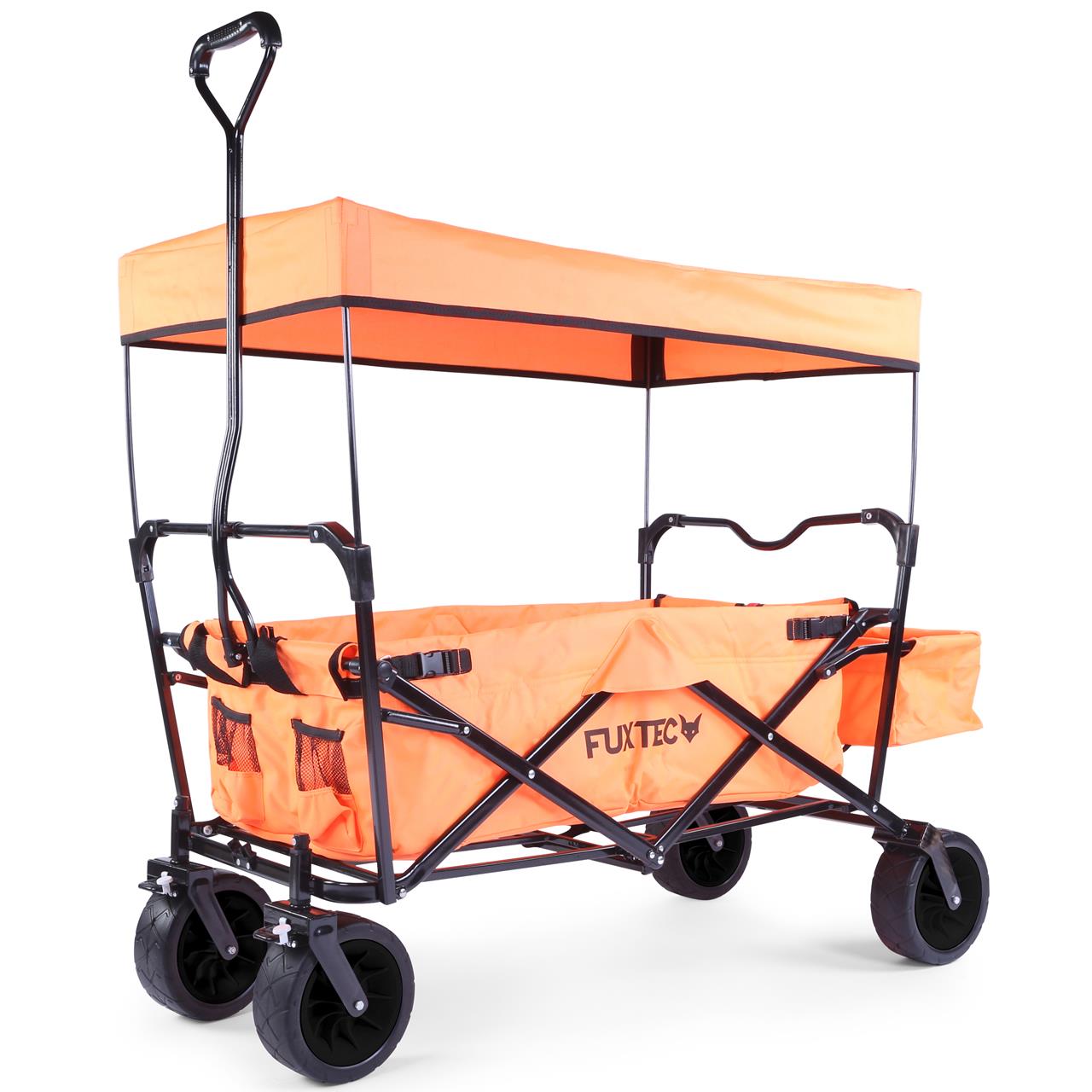 fuxtec-b-ware-bollerwagen-fx-bw100-orange-faltbar-mit-dach-bis-75-kg image 2
