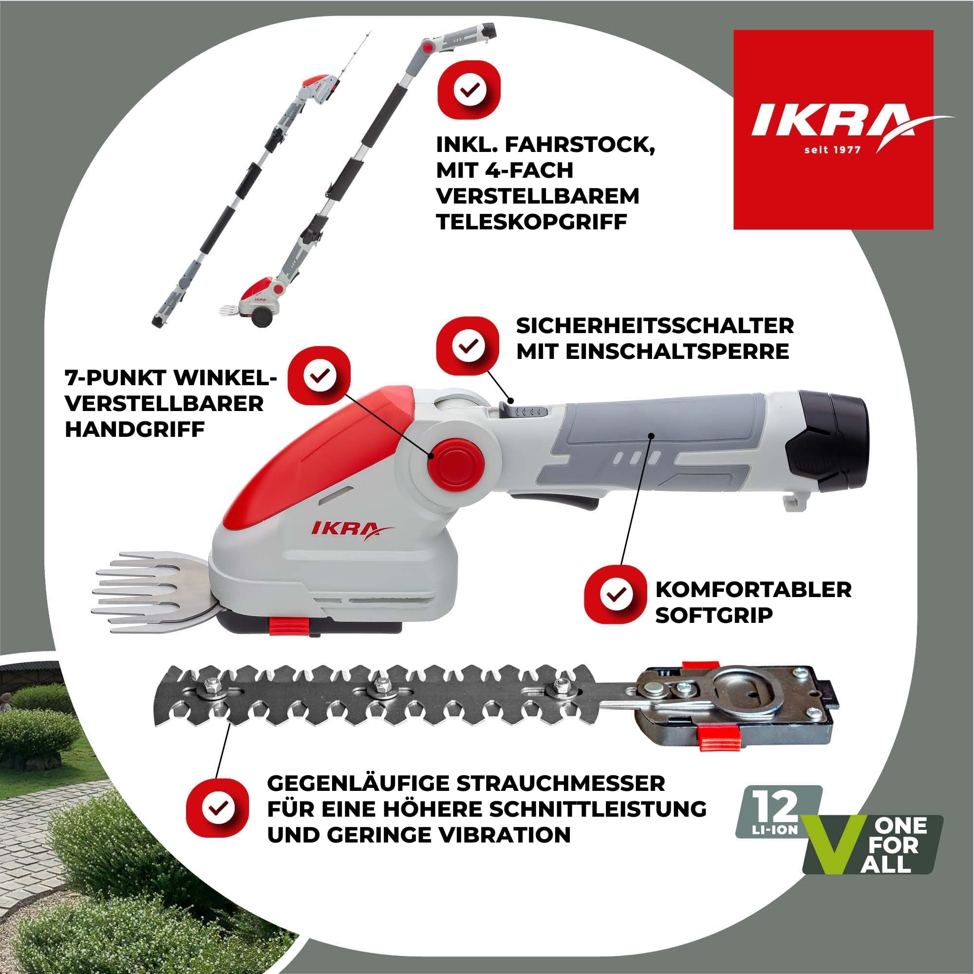 ikra-akku-grasschere-strauchschere-igbs-1210f-12v-2in1-inkl-teleskopstiel image 8