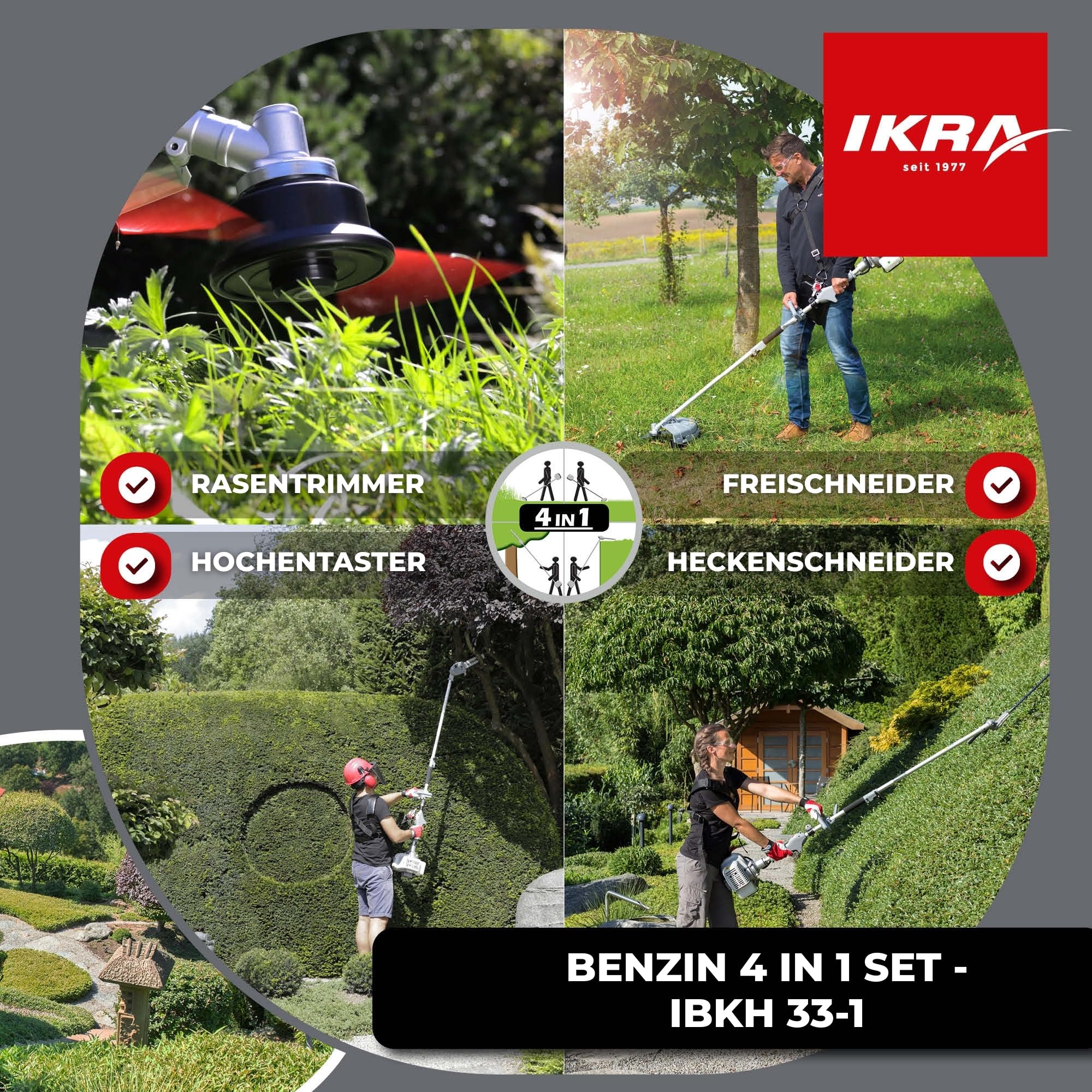 ikra-ibkh-33-1-benzin-multitool-4in1-garten-multifunktionswerkzeug image 2