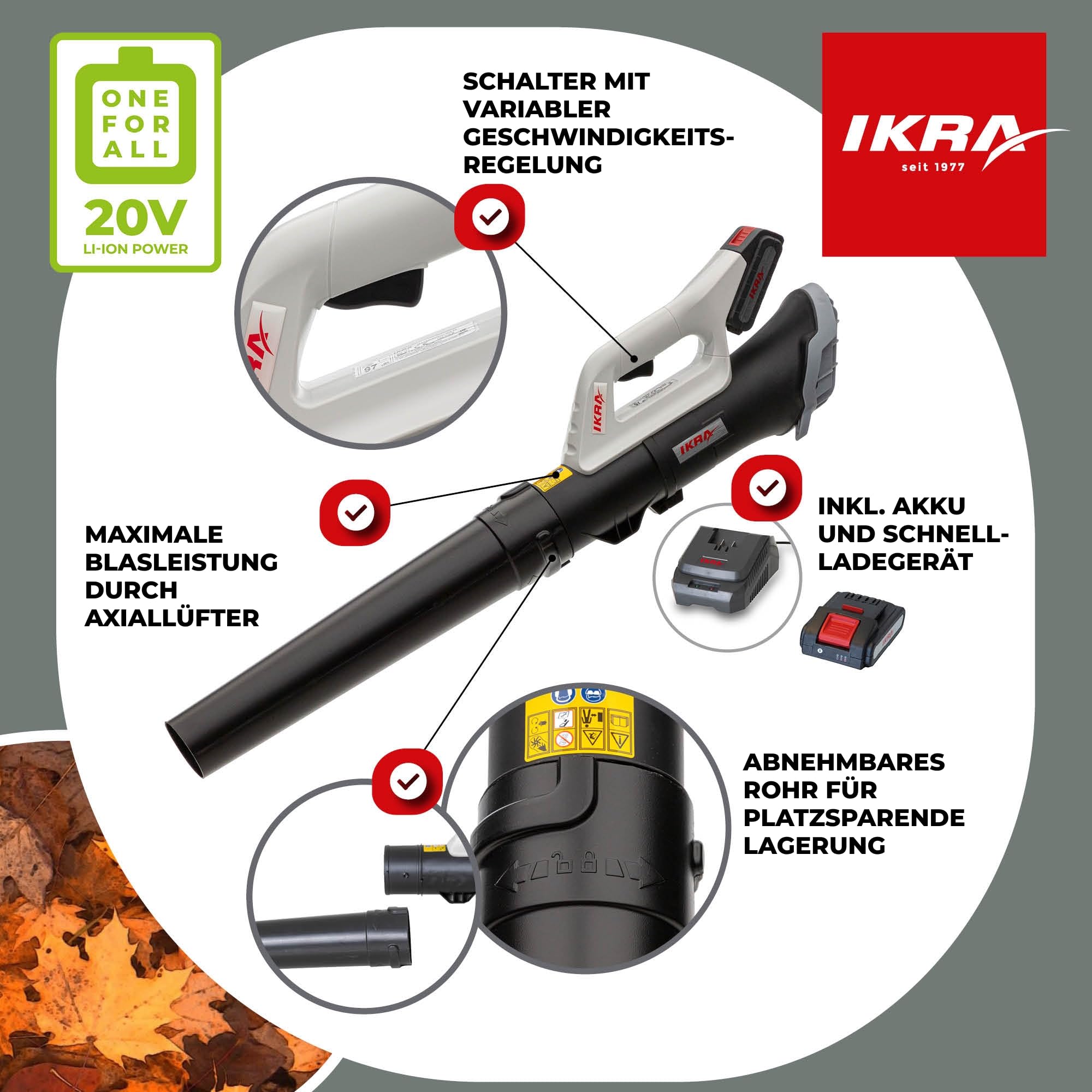 ikra-akku-laubbl-ser-icb-20-axial-150-km-h-inkl-2x-20v-akku-schnellader image 6
