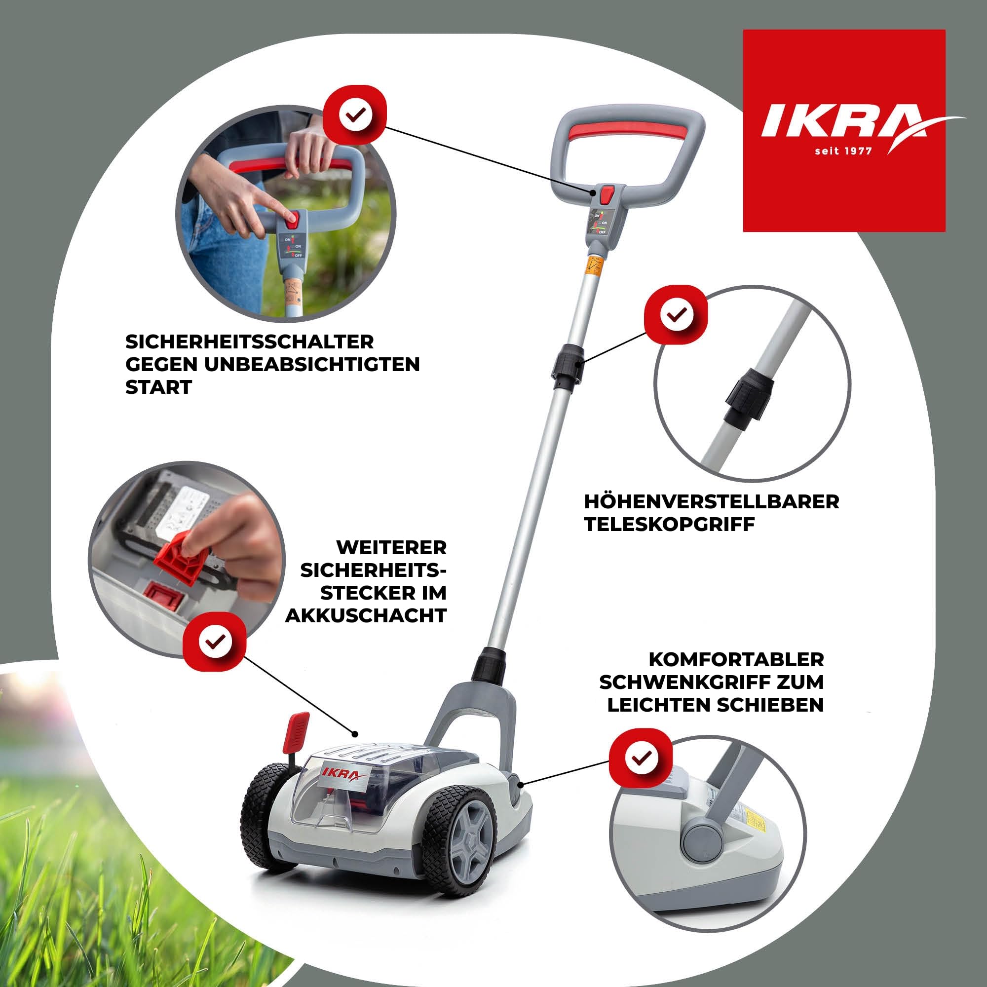 ikra-ichm-20-akku-einhandm-her-20-v-f-r-kleine-rasenfl-chen-bis-50-m-inkl-akku-l image 6