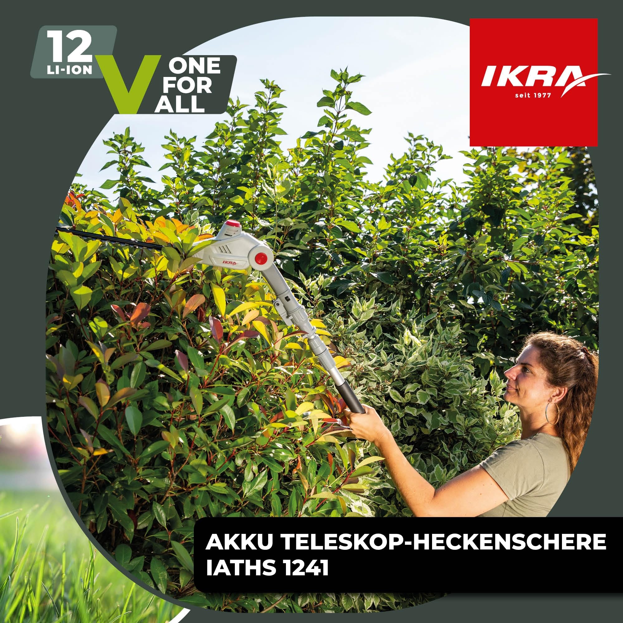 ikra-teleskop-heckenschere-iaths-1241-12v-inkl-akku-ladeger-t-brille image 2