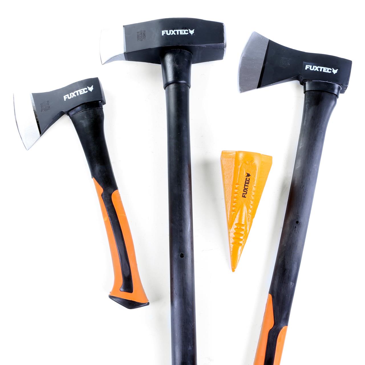 b-ware-fuxtec-4er-axt-set-mit-spaltgranate-carbonstahl image 2