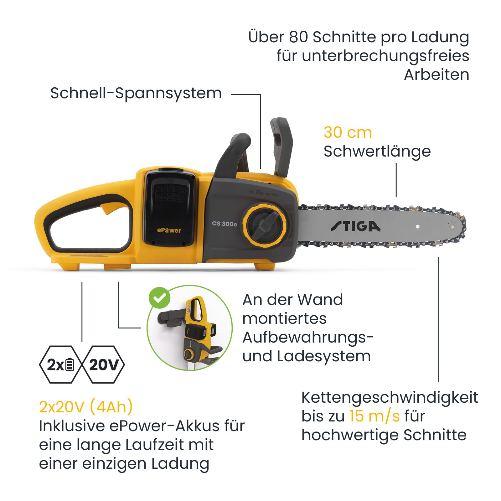 stiga-cs-300e-kit-akku-strauchkettens-ge-2x20v-4ah-akkus-30-cm-schiene-265-mm-sc image 2