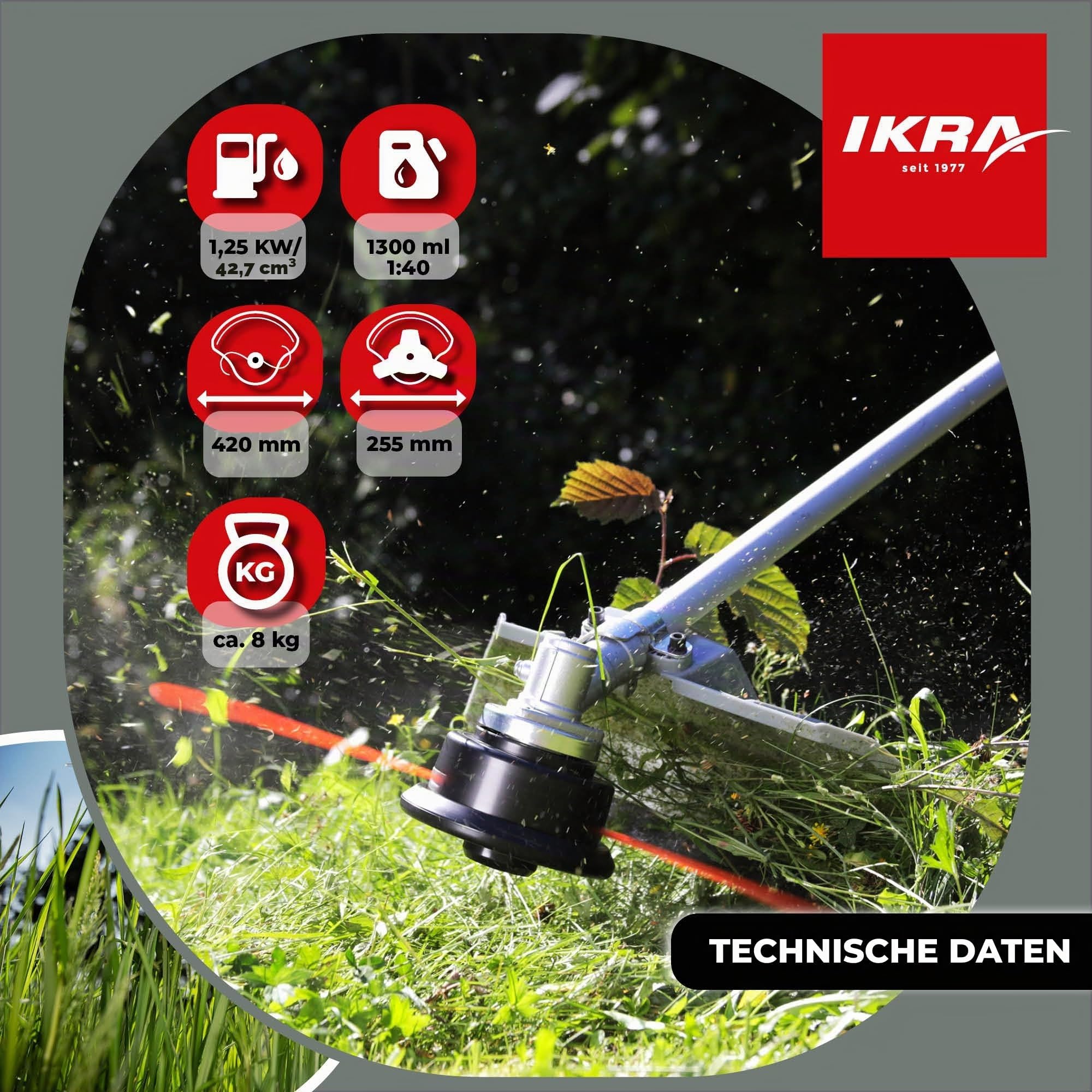 ikra-ibf-4342-benzin-freischneider-42-7-cm-1-25-kw-42-cm-faden-25-5-cm-messer image 5