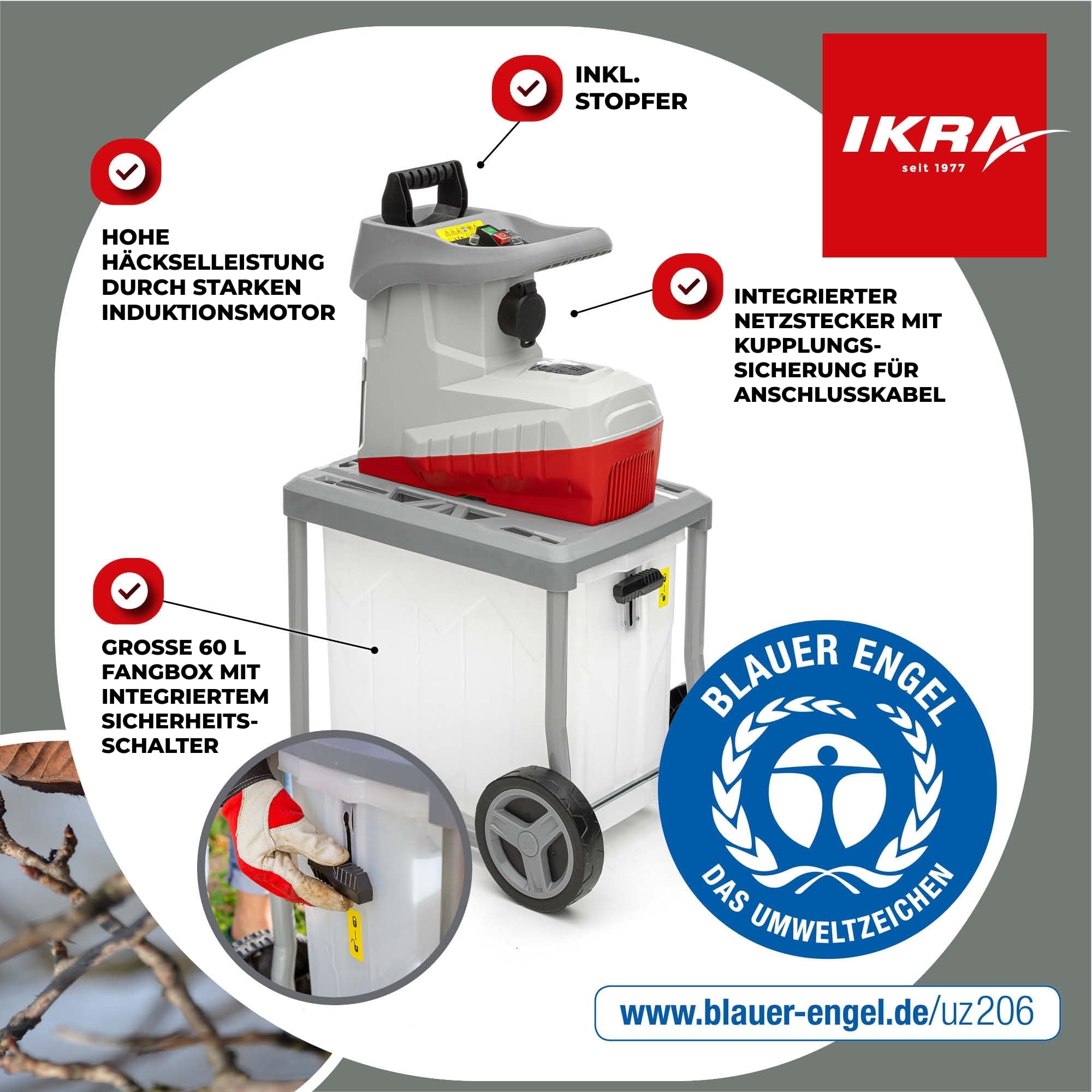 ikra-ilwh-3000-elektro-gartenh-cksler-walzenh-cksler-3000w-45mm-blauer-engel image 6
