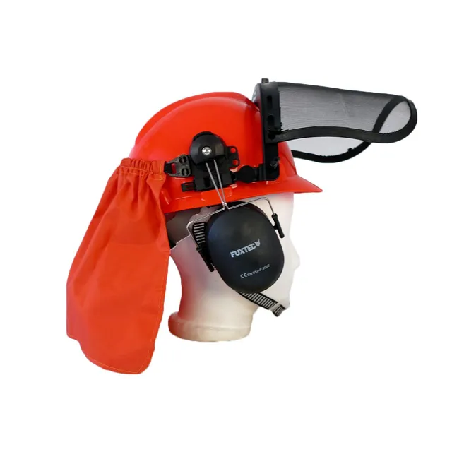 fuxtec-forstschutzhelm-mit-nackenschutz-und-visier image 1