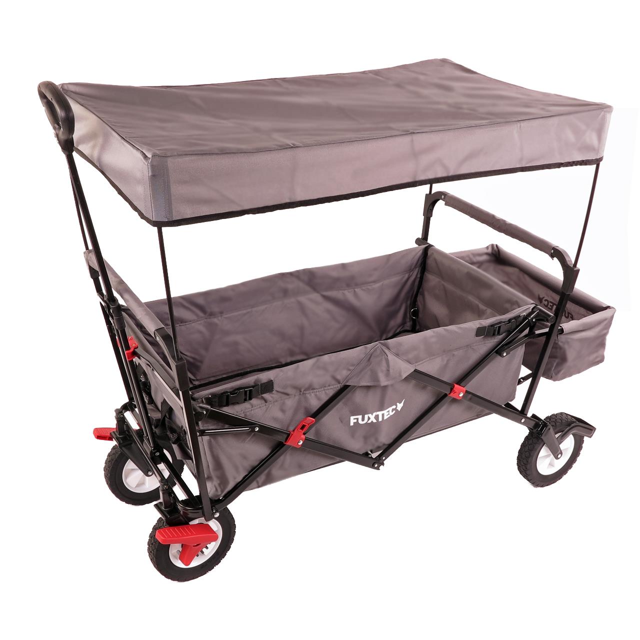 fuxtec-ct-400gr-faltbarer-bollerwagen-grau-mit-sonnendach-b-ware image 2