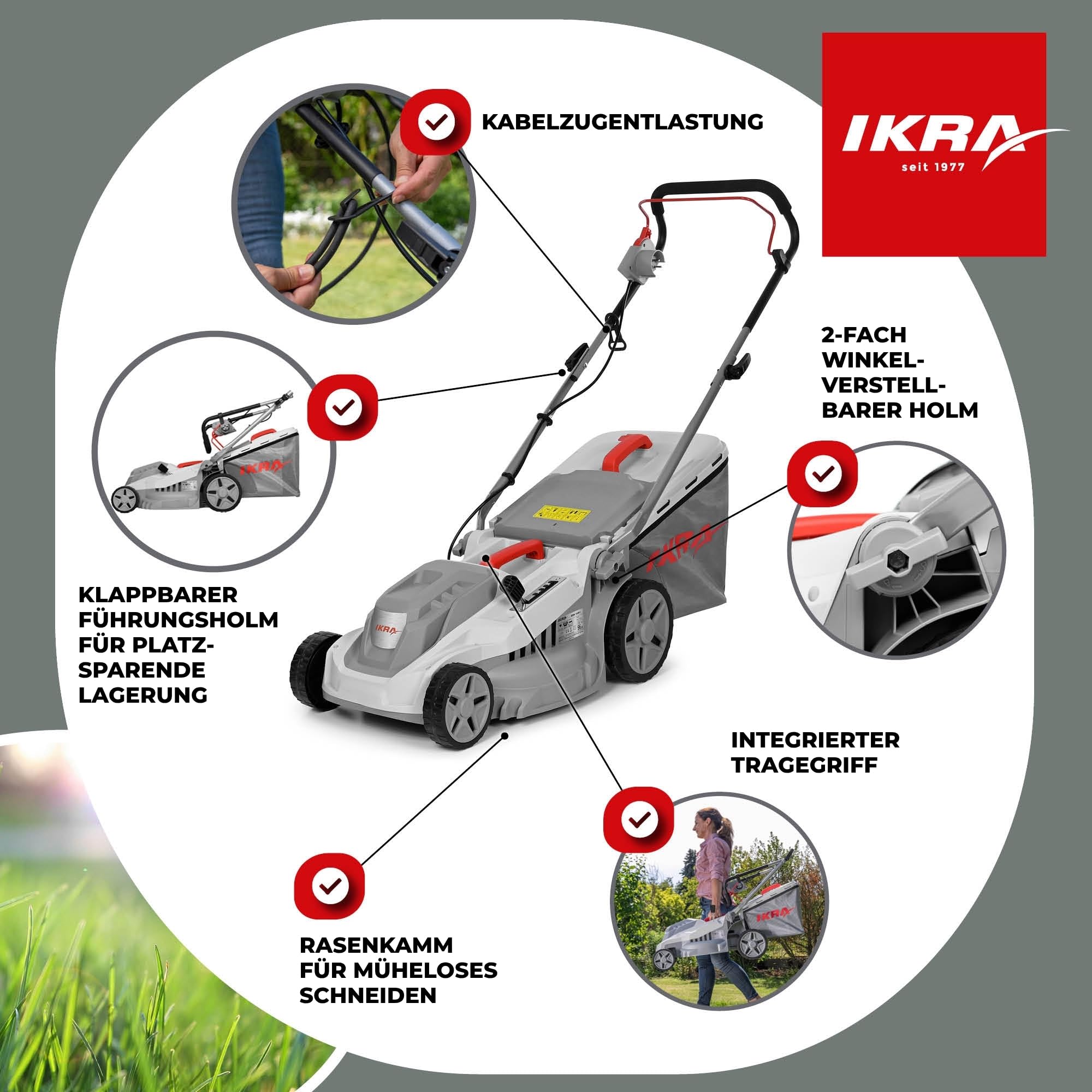 ikra-ierm-1638-1-elektro-rasenm-her-1600w-38cm-schnittbreite image 6