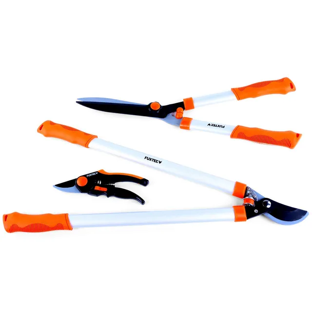 b-ware-fuxtec-gartenscheren-premium-3er-set-astschere-rebschere-heckenschere image 1
