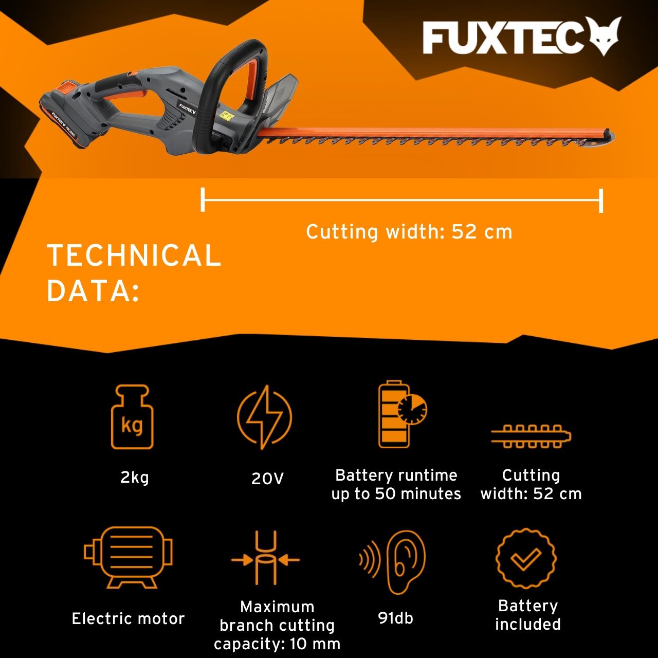 fuxtec-fx-ht20-set-akku-heckenschere-52-cm-mit-20v-akku image 3