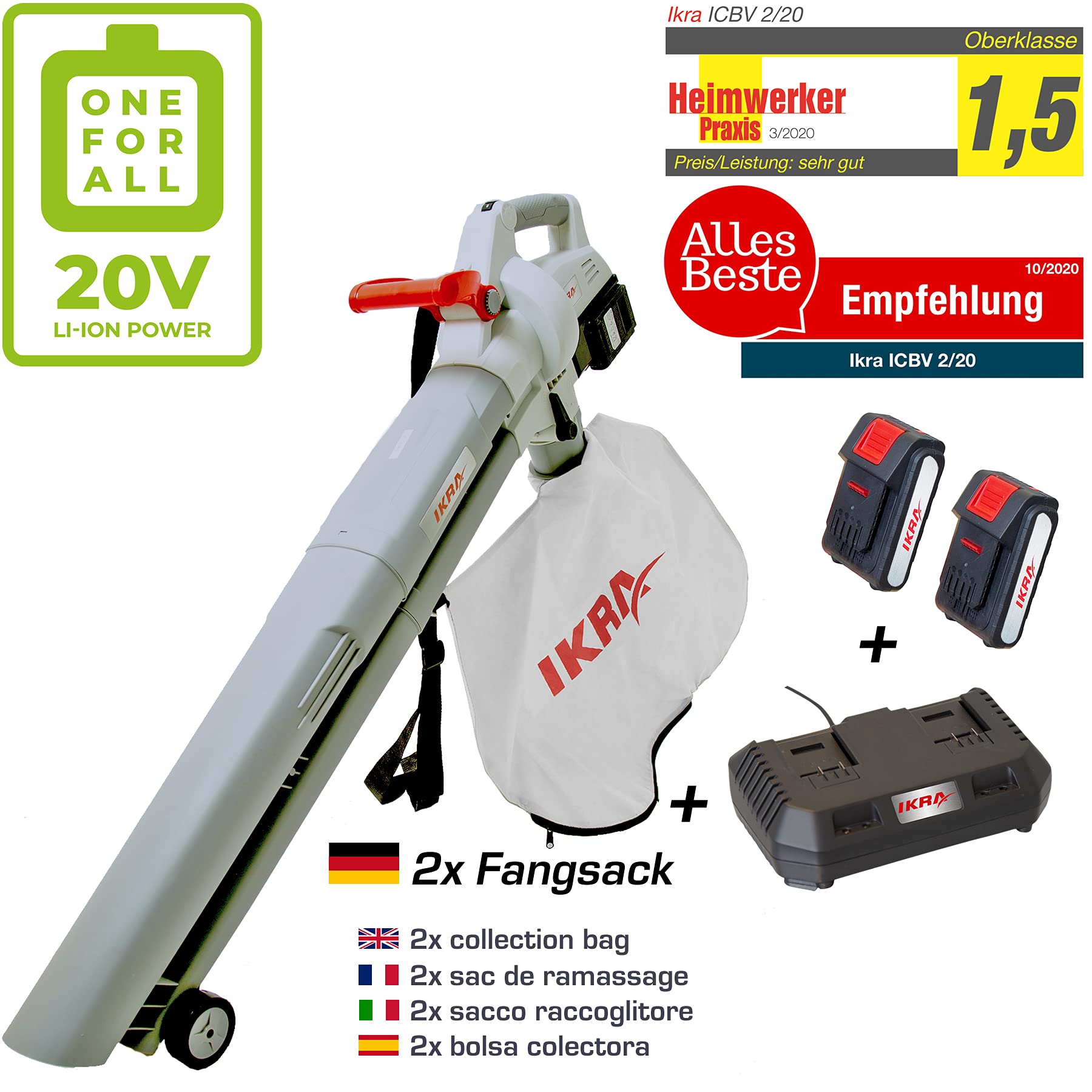 ikra-icbv-2-20-akku-3in1-laubbl-ser-laubsauger-h-cksler-inkl-2x-akku image 5