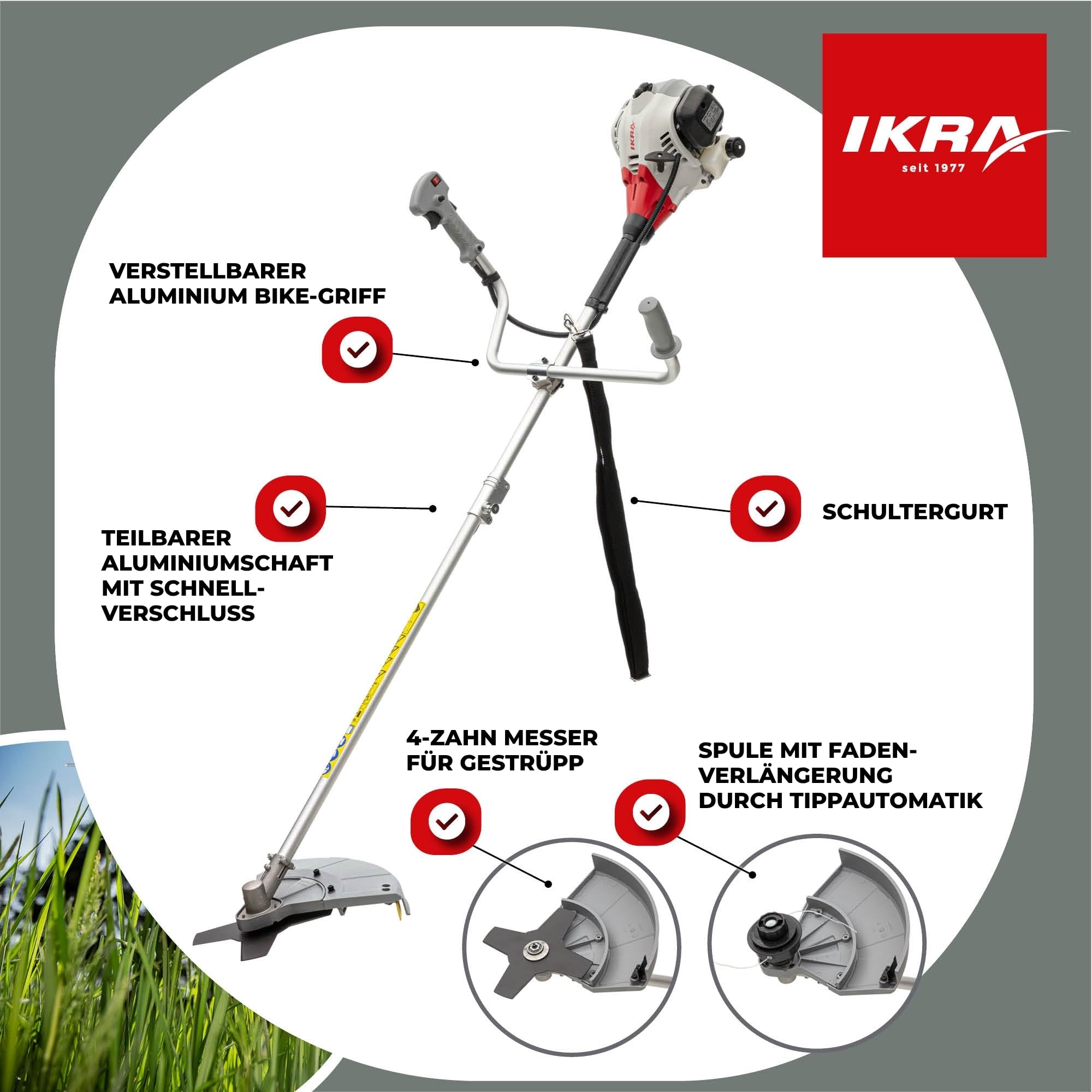 ikra-ibf-25-1-benzin-freischneider-inkl-faden-messer image 6