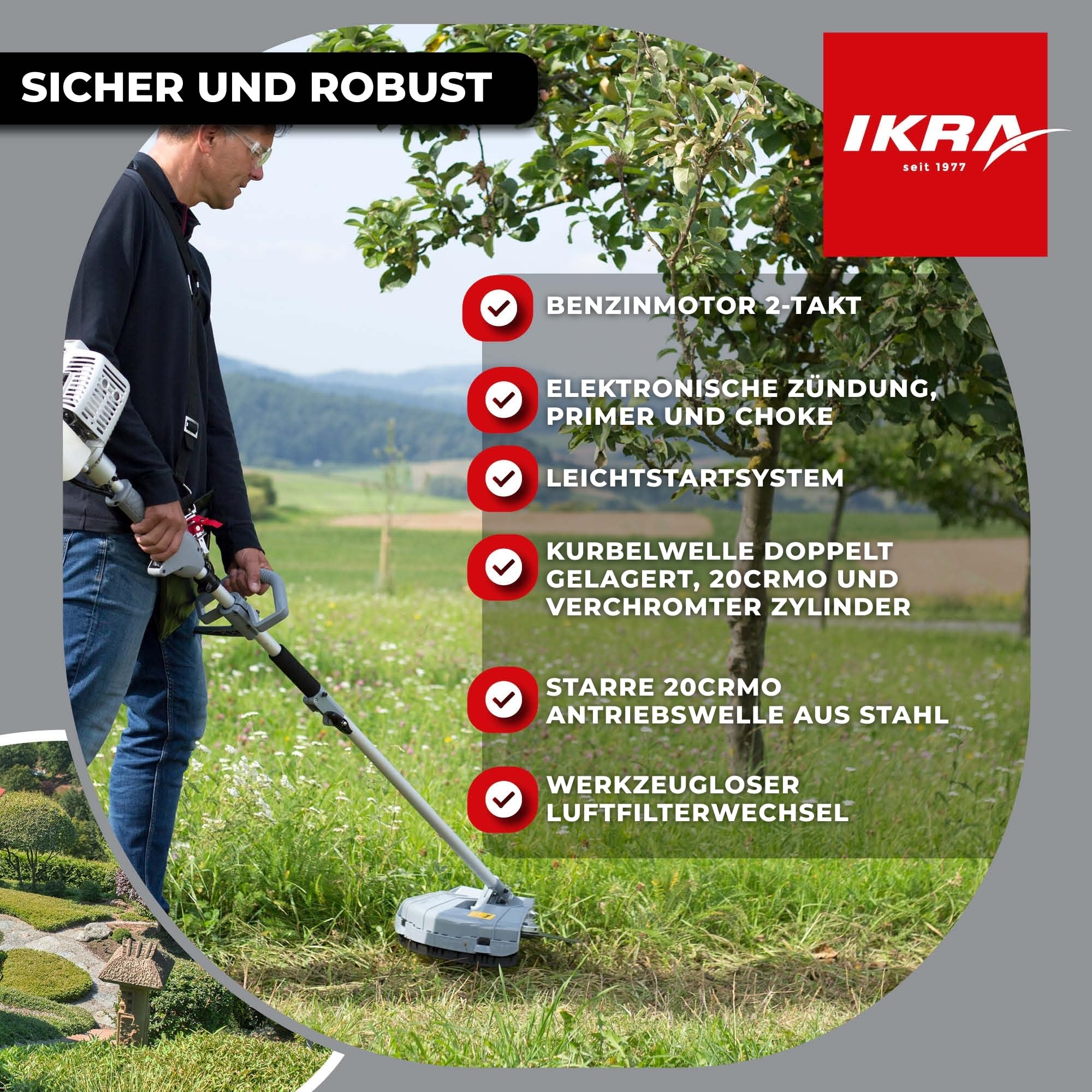 ikra-ibkh-33-1-benzin-multitool-4in1-garten-multifunktionswerkzeug image 4